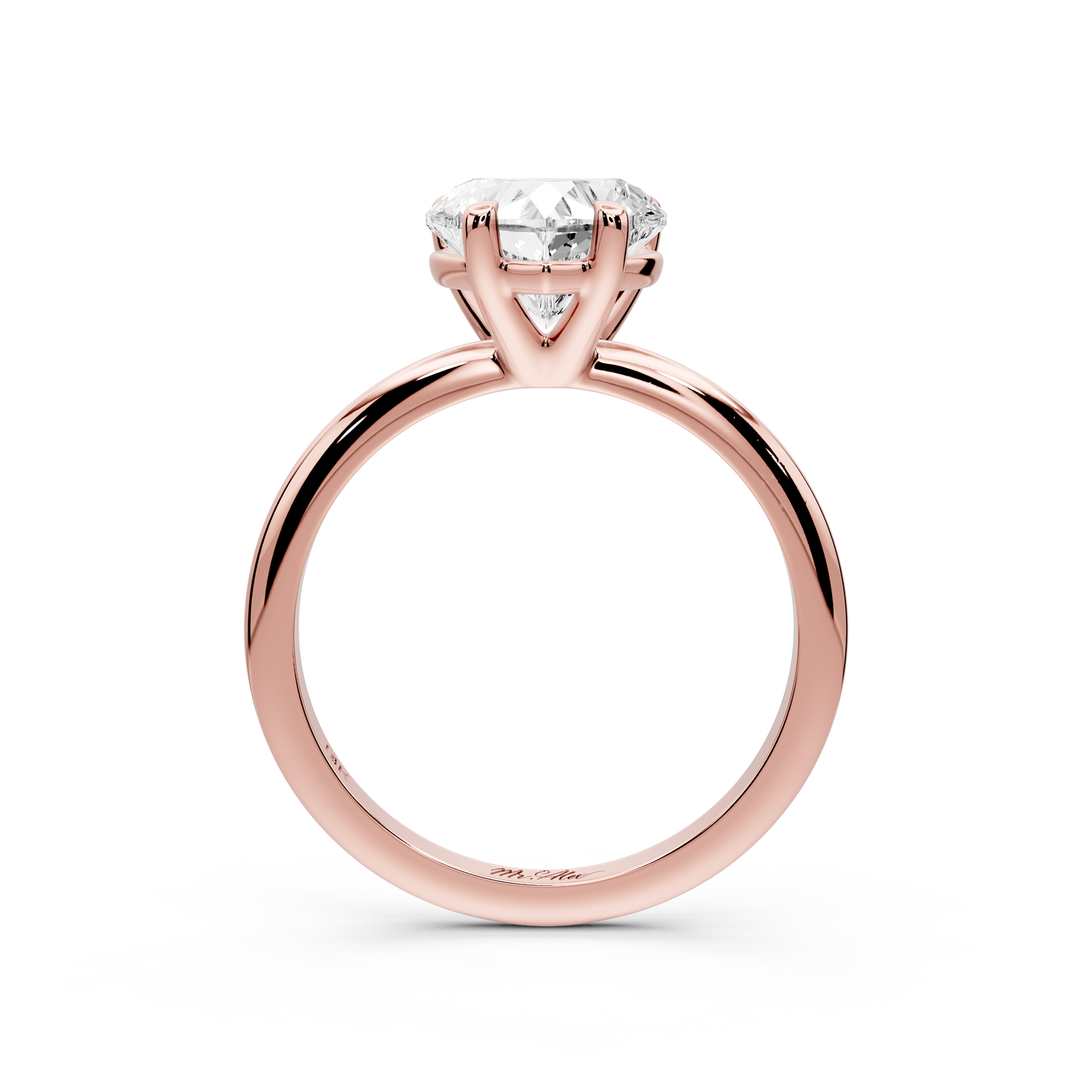 Odessa - 2ct 14k rose gold heart Knife Edge Solitaire Engagement Ring