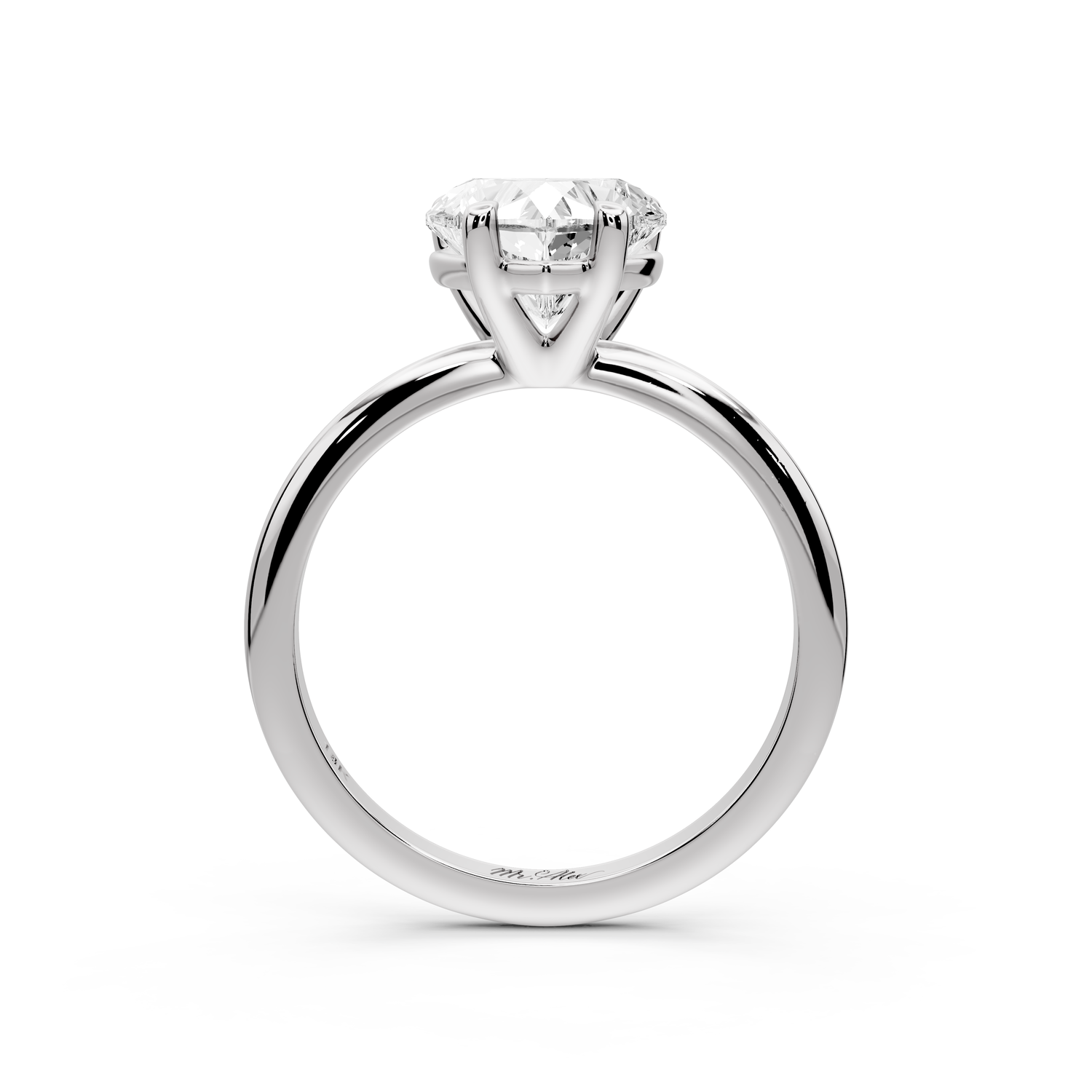 Odessa - 2ct 14k white gold heart Knife Edge Solitaire Engagement Ring