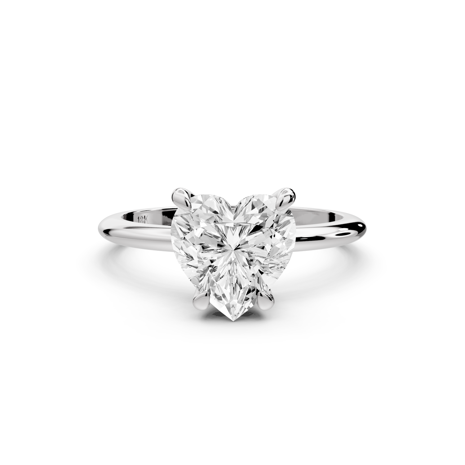 Odessa - 2ct 14k white gold heart Knife Edge Solitaire Engagement Ring