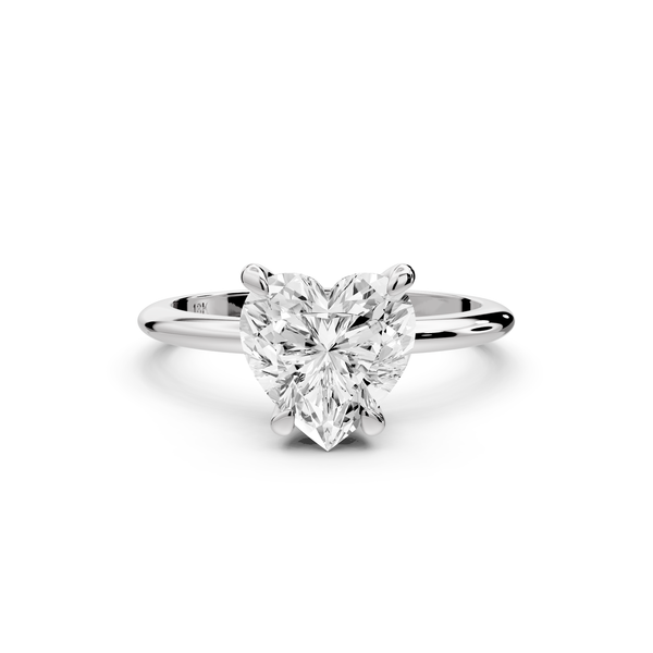Odessa - 2ct 14k white gold heart Knife Edge Solitaire Engagement Ring