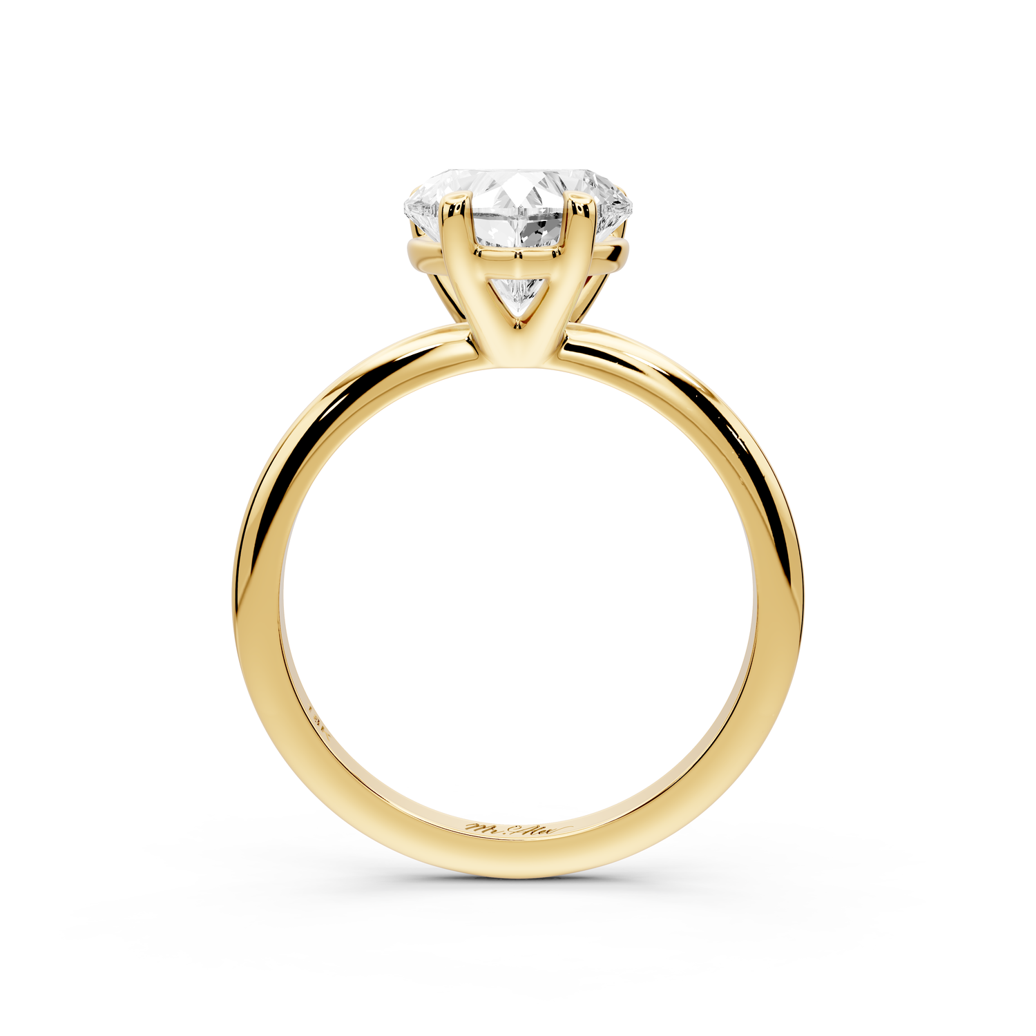 Odessa - 2ct 14k yellow gold heart Knife Edge Solitaire Engagement Ring