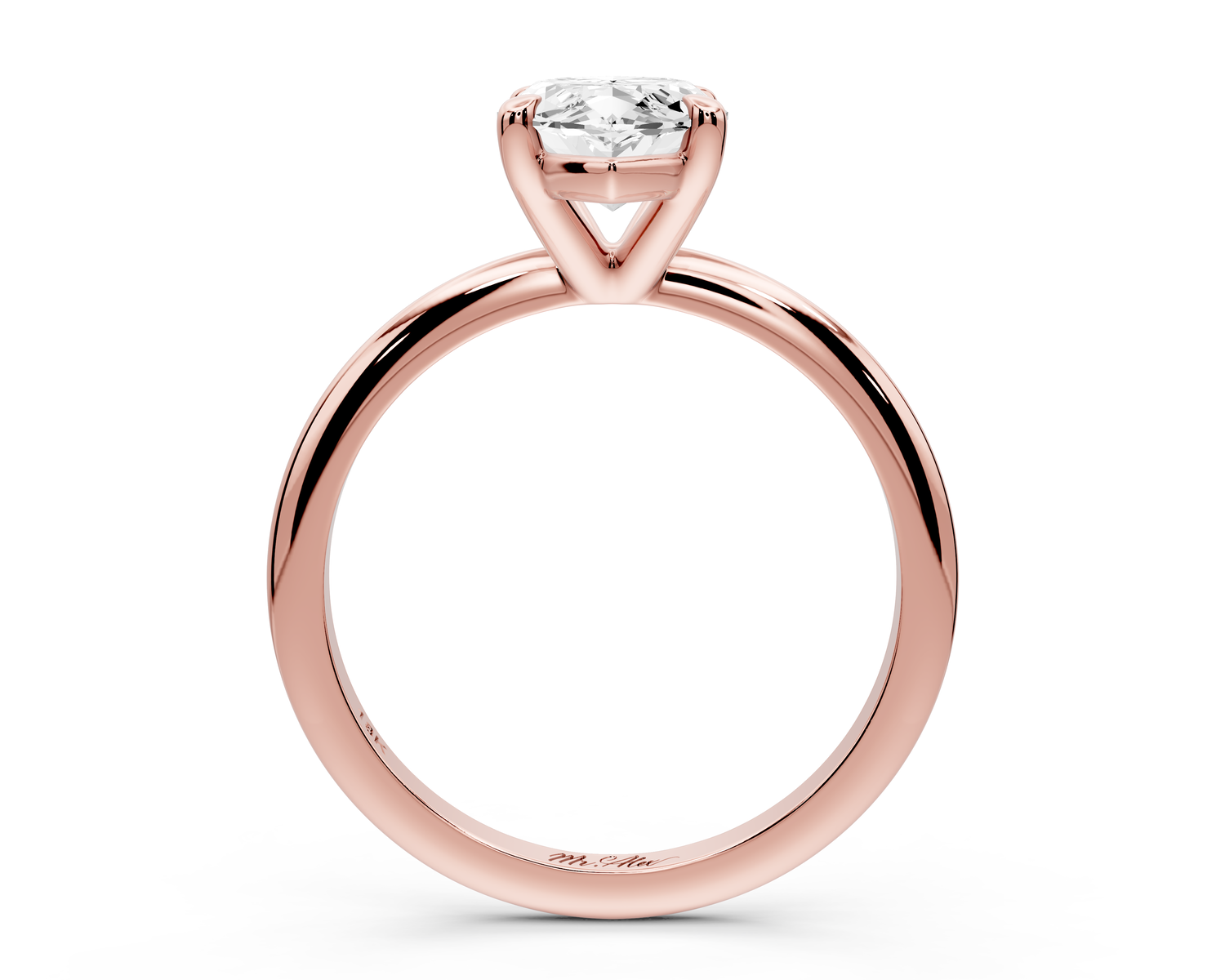 Odessa - 2ct 14k rose gold marquise Knife Edge Solitaire Engagement Ring