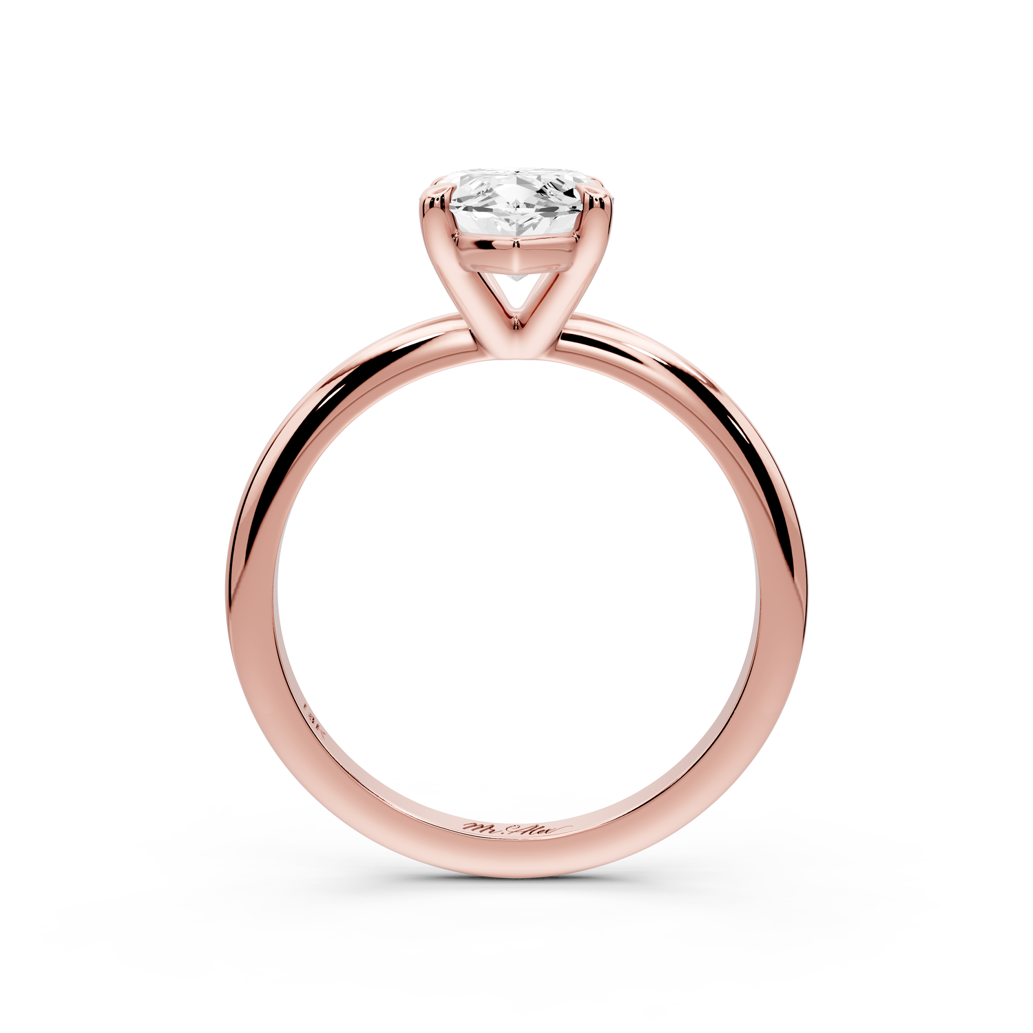 Odessa - 2ct 14k rose gold marquise Knife Edge Solitaire Engagement Ring