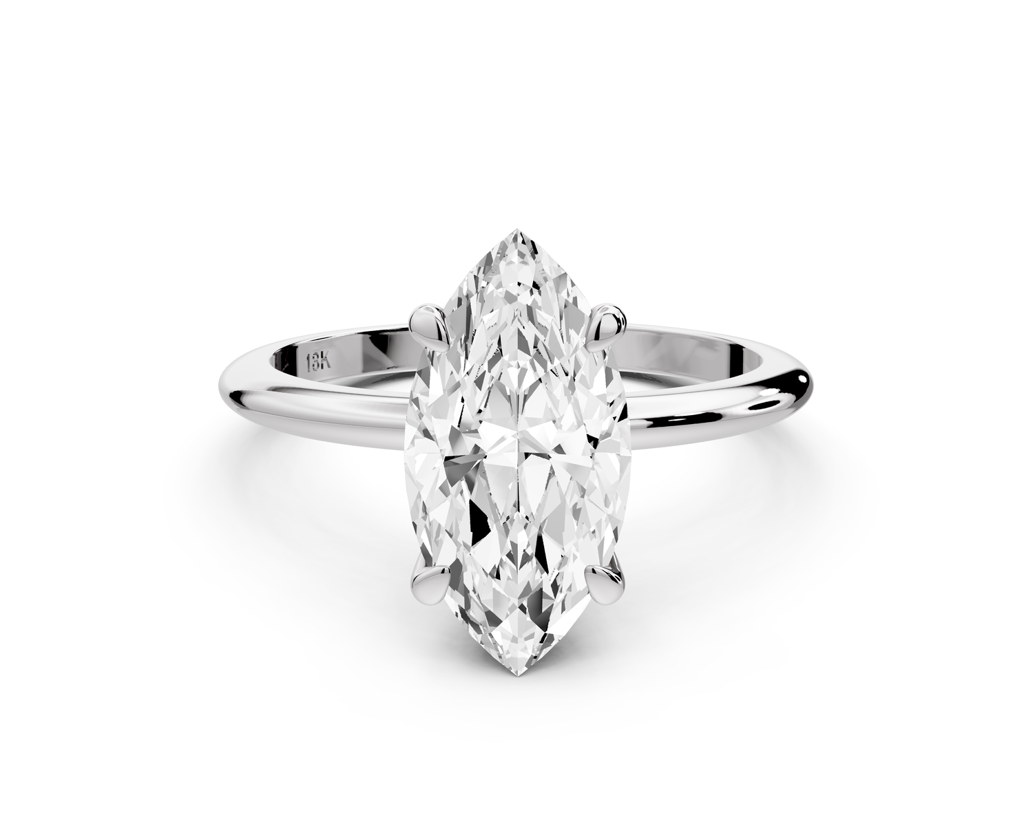 Odessa - 2ct 14k white gold marquise Knife Edge Solitaire Engagement Ring