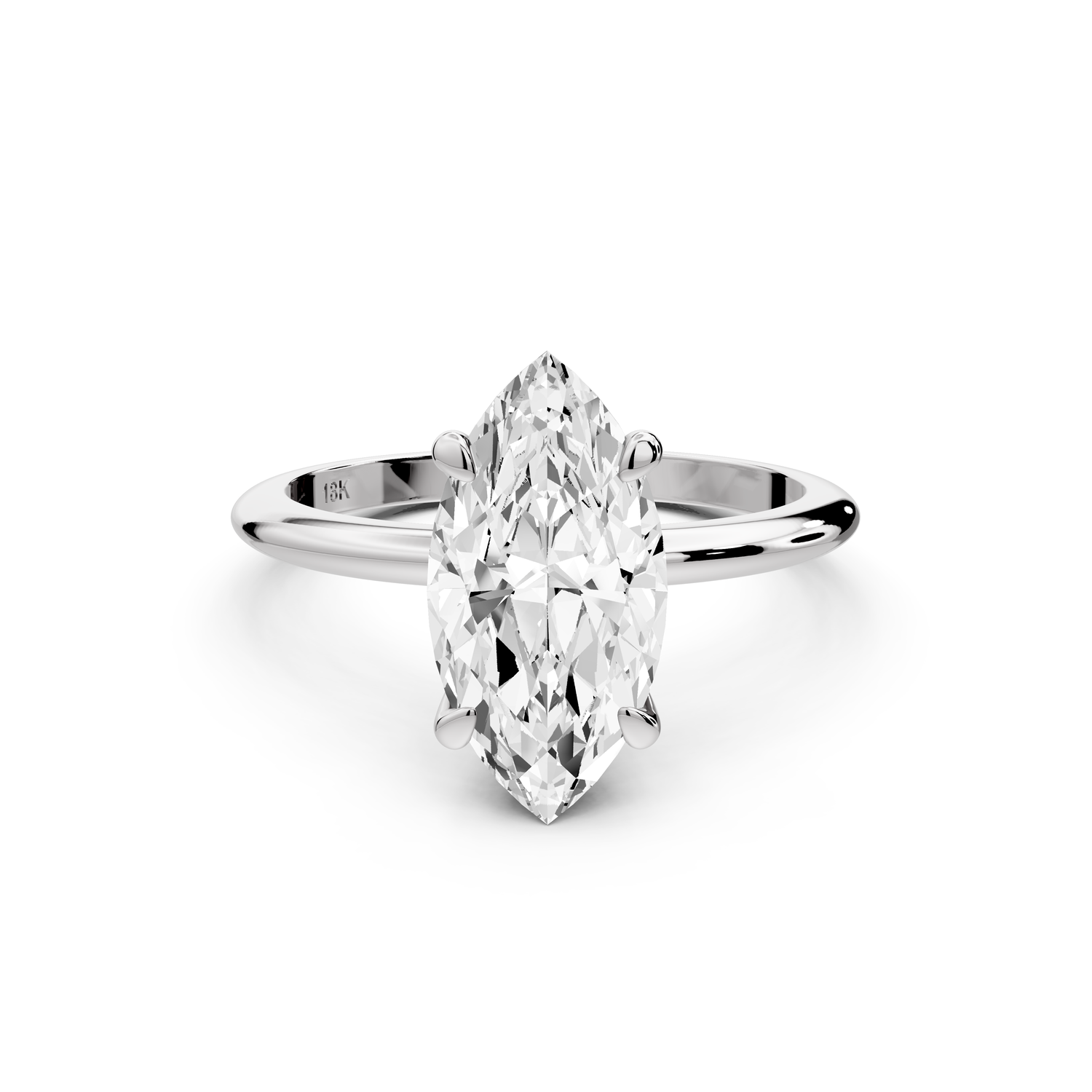 Odessa - 2ct 14k white gold marquise Knife Edge Solitaire Engagement Ring