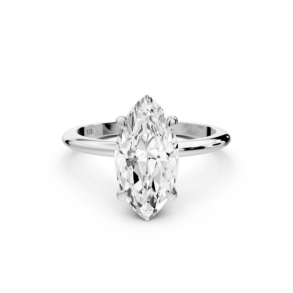 Odessa - 2ct 14k white gold marquise Knife Edge Solitaire Engagement Ring