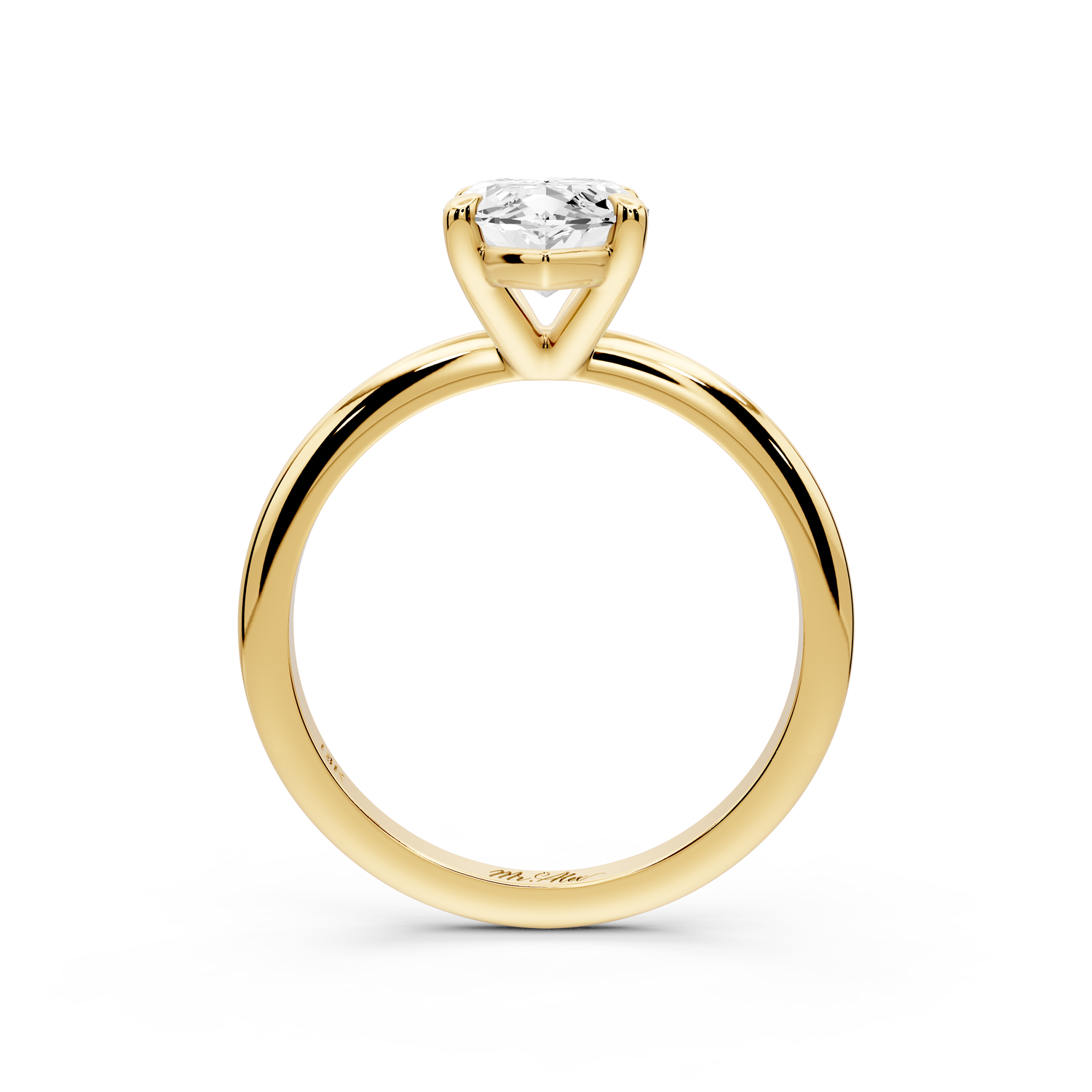 Odessa - 2ct 14k yellow gold marquise Knife Edge Solitaire Engagement Ring