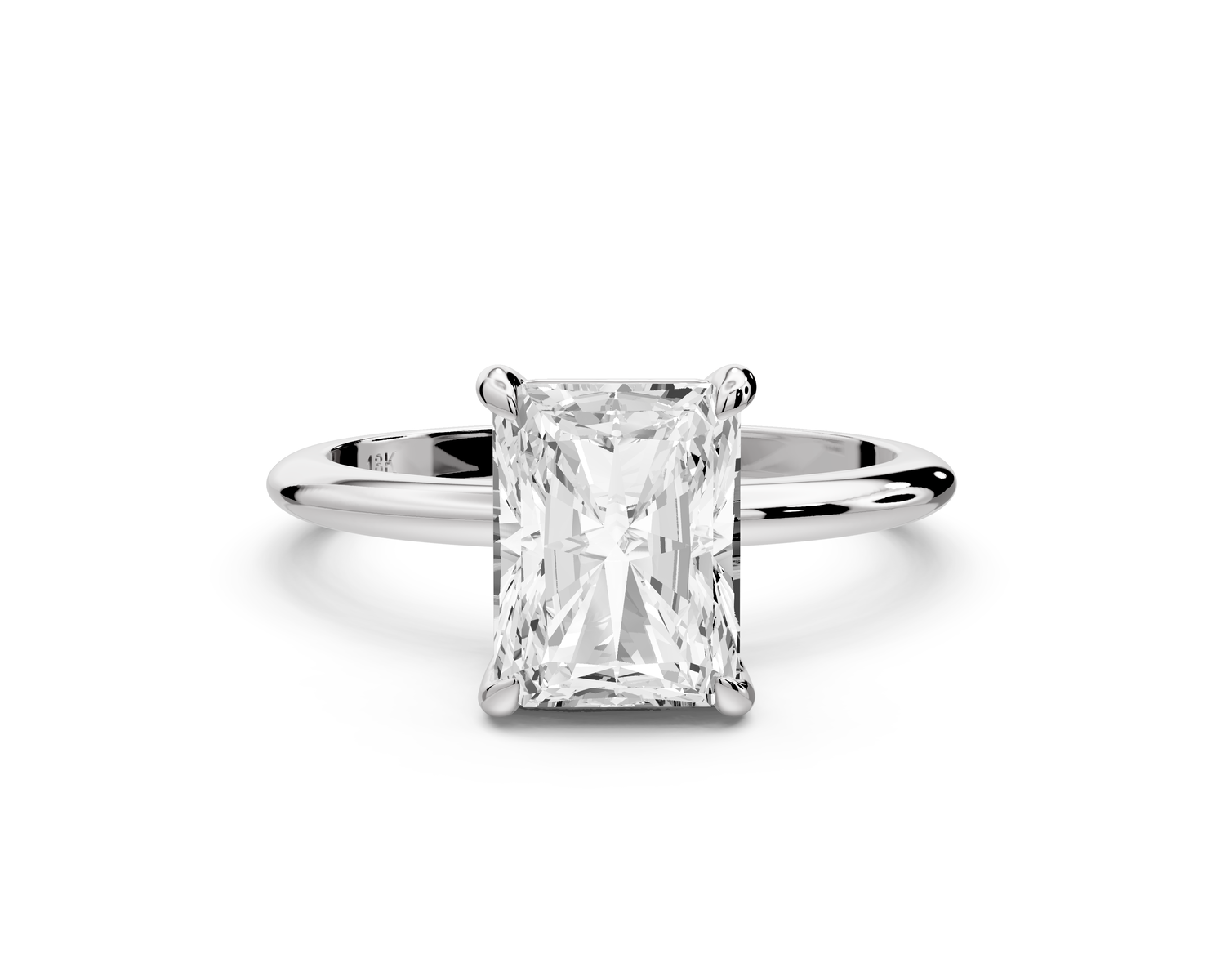 Odessa - 2ct 14k white gold radiant Knife Edge Solitaire Engagement Ring