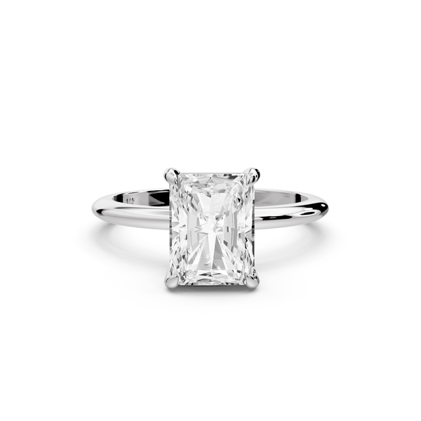 Odessa - 2ct 14k white gold radiant Knife Edge Solitaire Engagement Ring