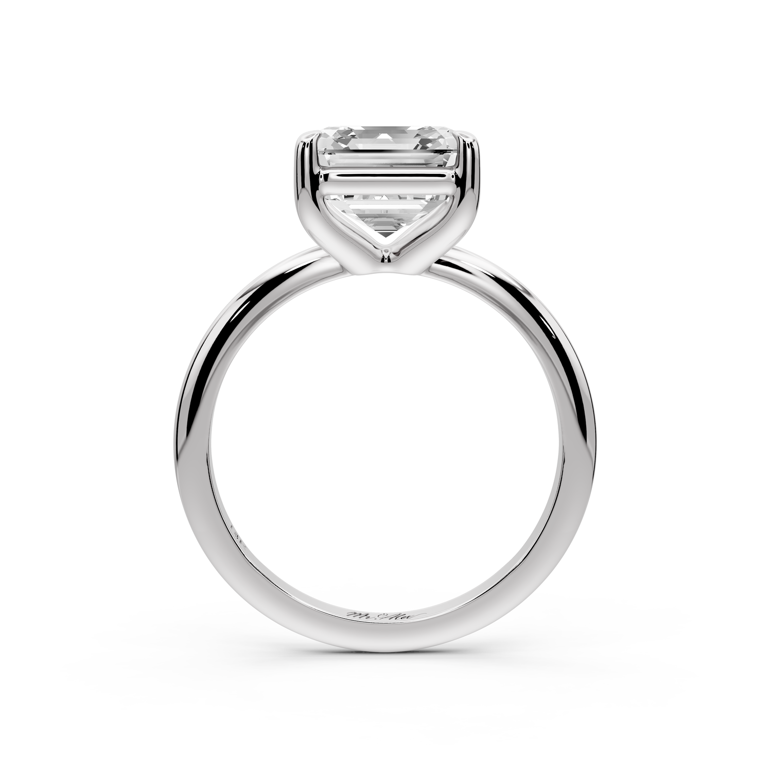 Odessa - 3ct 14k white gold asscher Knife Edge Solitaire Engagement Ring