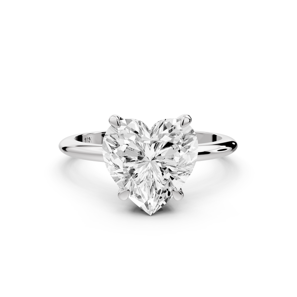 Odessa - 3ct 14k white gold heart Knife Edge Solitaire Engagement Ring