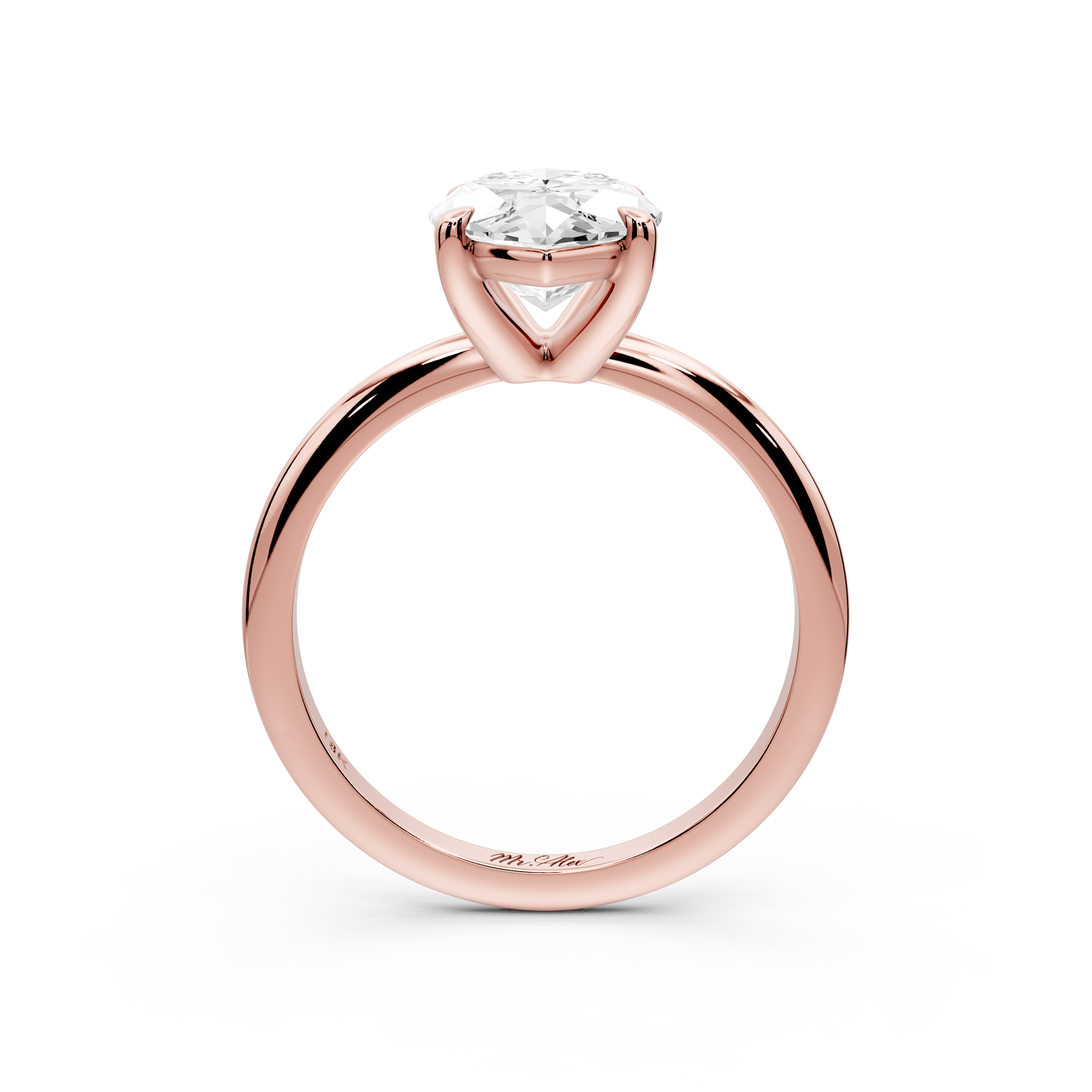 Odessa - 3ct 14k rose gold marquise Knife Edge Solitaire Engagement Ring