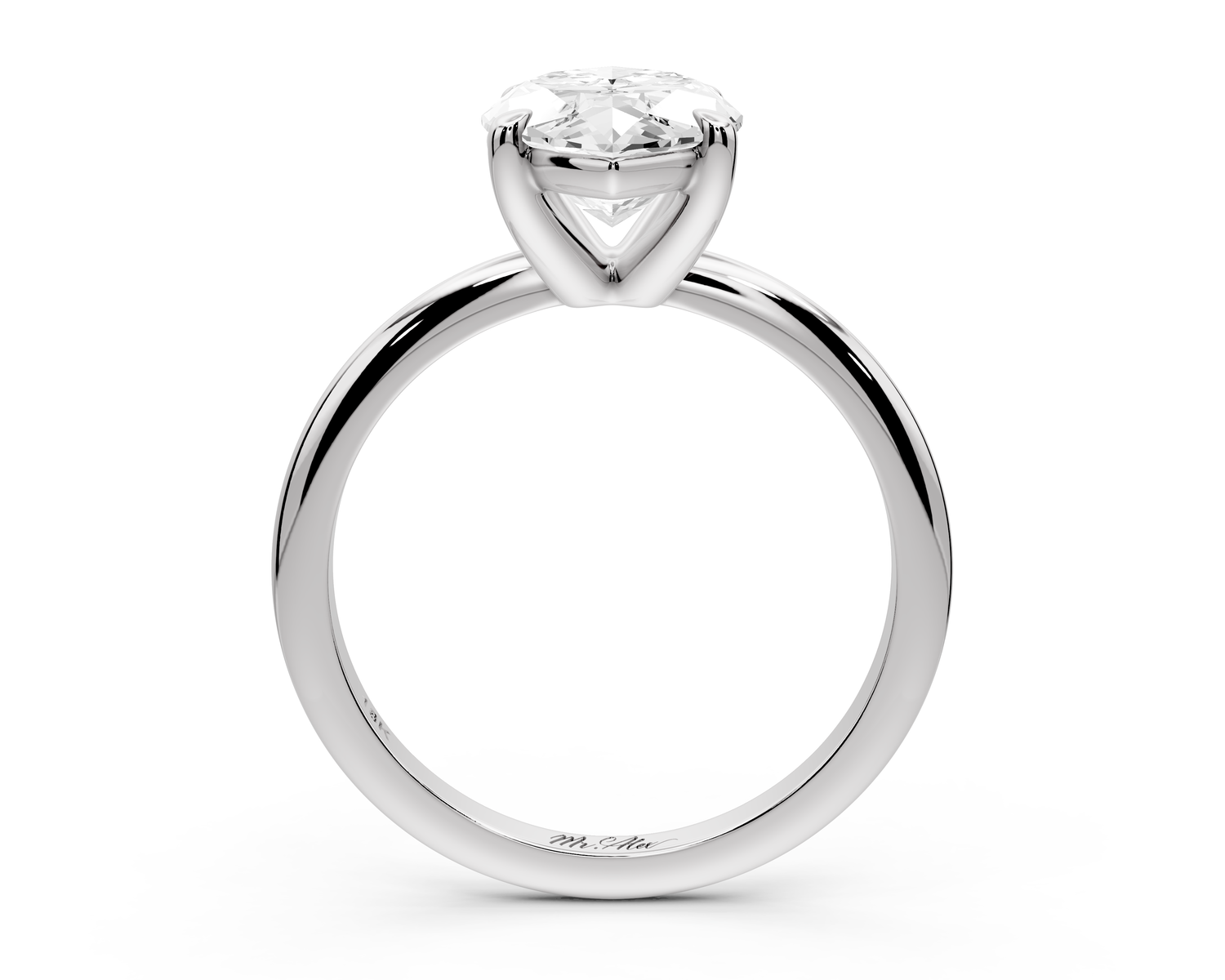 Odessa - 3ct 14k white gold marquise Knife Edge Solitaire Engagement Ring