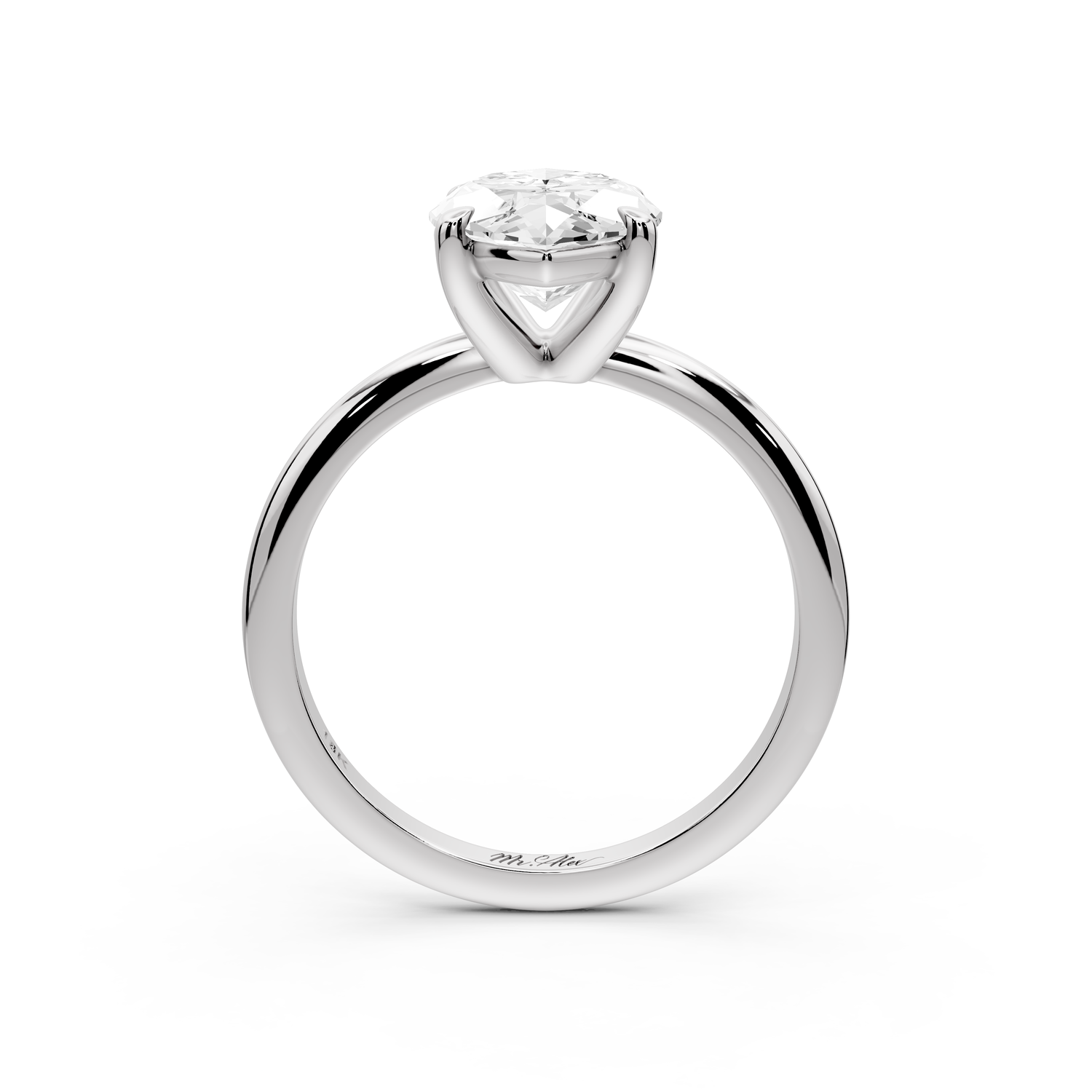 Odessa - 3ct 14k white gold marquise Knife Edge Solitaire Engagement Ring