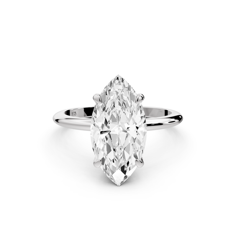 Odessa - 3ct 14k white gold marquise Knife Edge Solitaire Engagement Ring