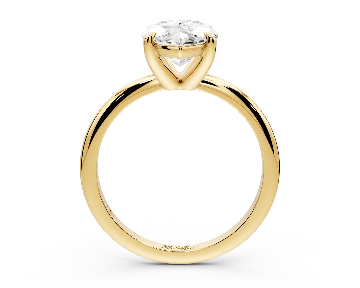 Odessa - 3ct 14k yellow gold marquise Knife Edge Solitaire Engagement Ring