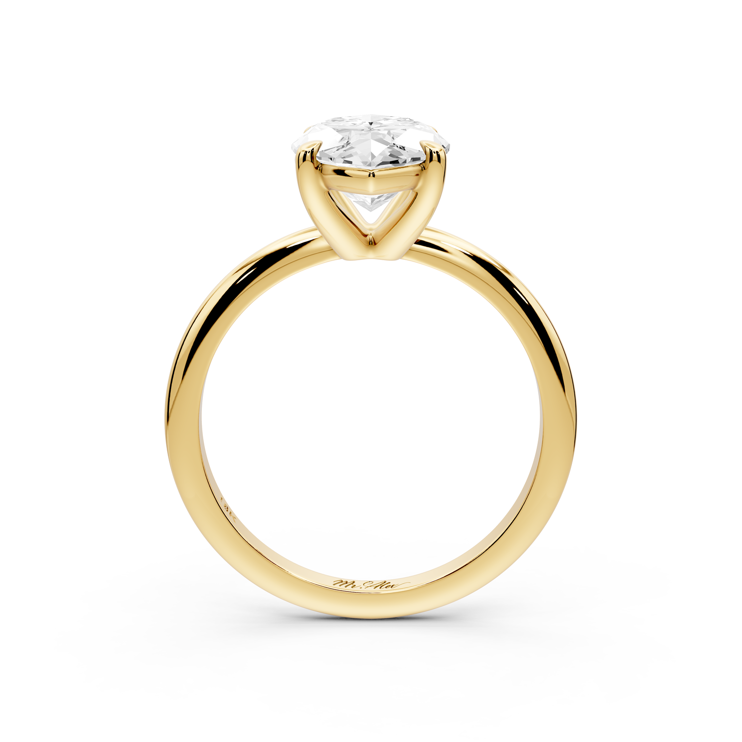 Odessa - 3ct 14k yellow gold marquise Knife Edge Solitaire Engagement Ring