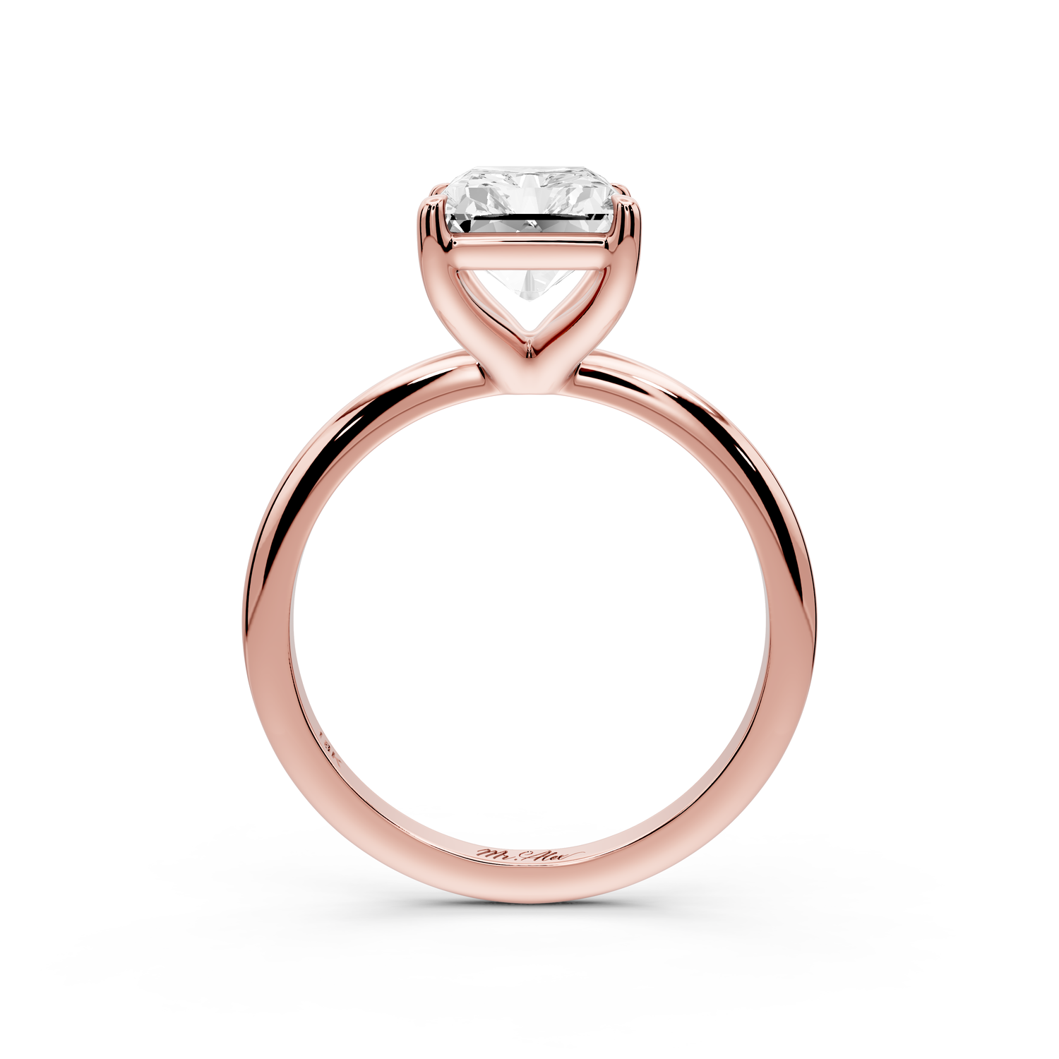Odessa - 3ct 14k rose gold radiant Knife Edge Solitaire Engagement Ring