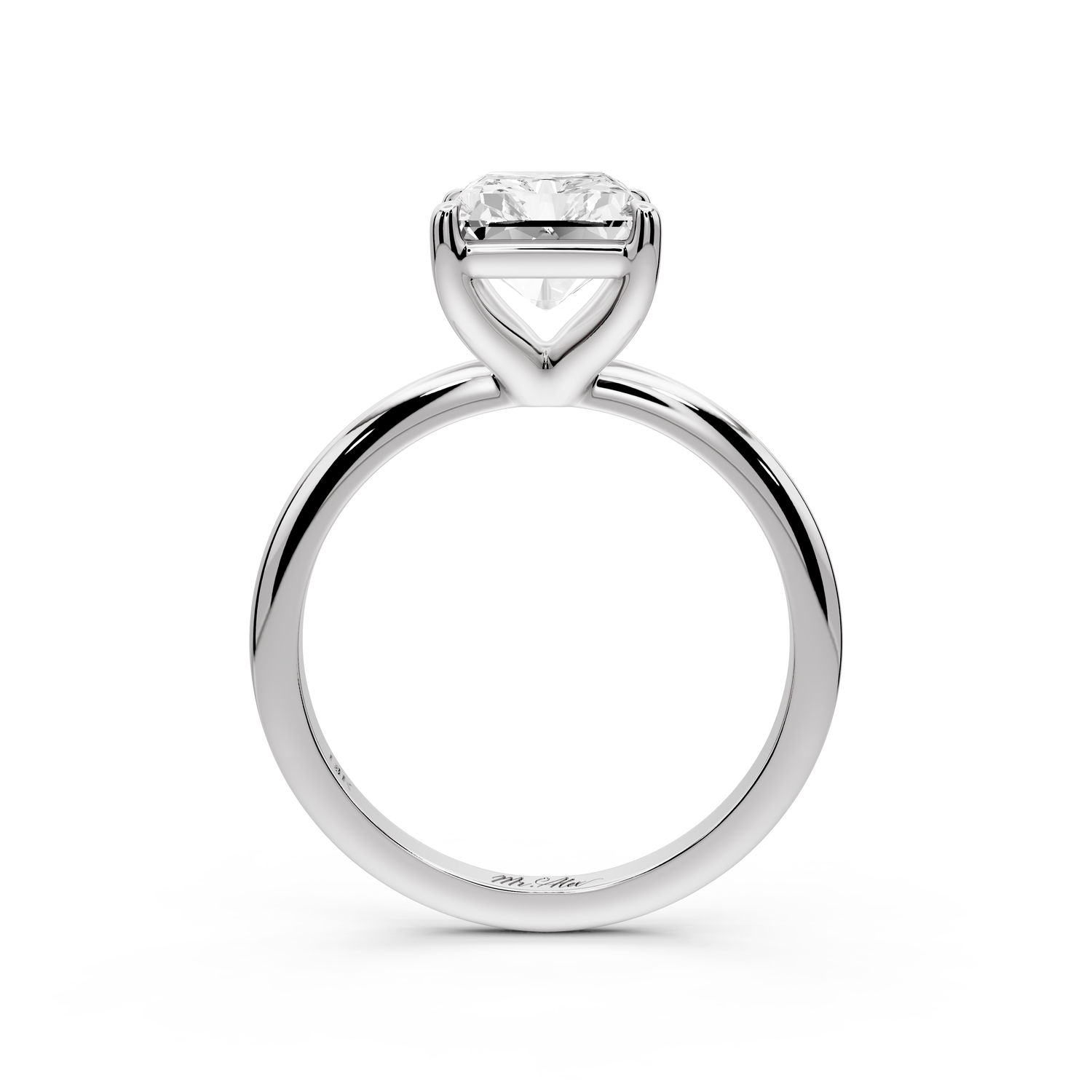 Odessa - 3ct 14k white gold radiant Knife Edge Solitaire Engagement Ring
