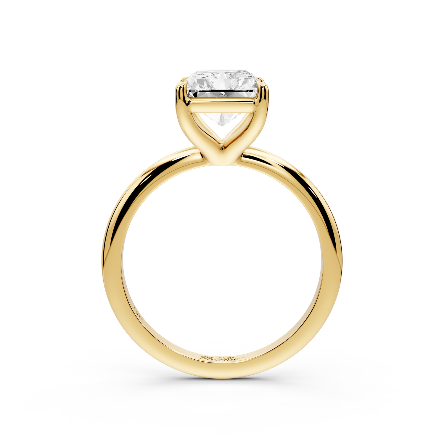 Odessa - 3ct 14k yellow gold radiant Knife Edge Solitaire Engagement Ring