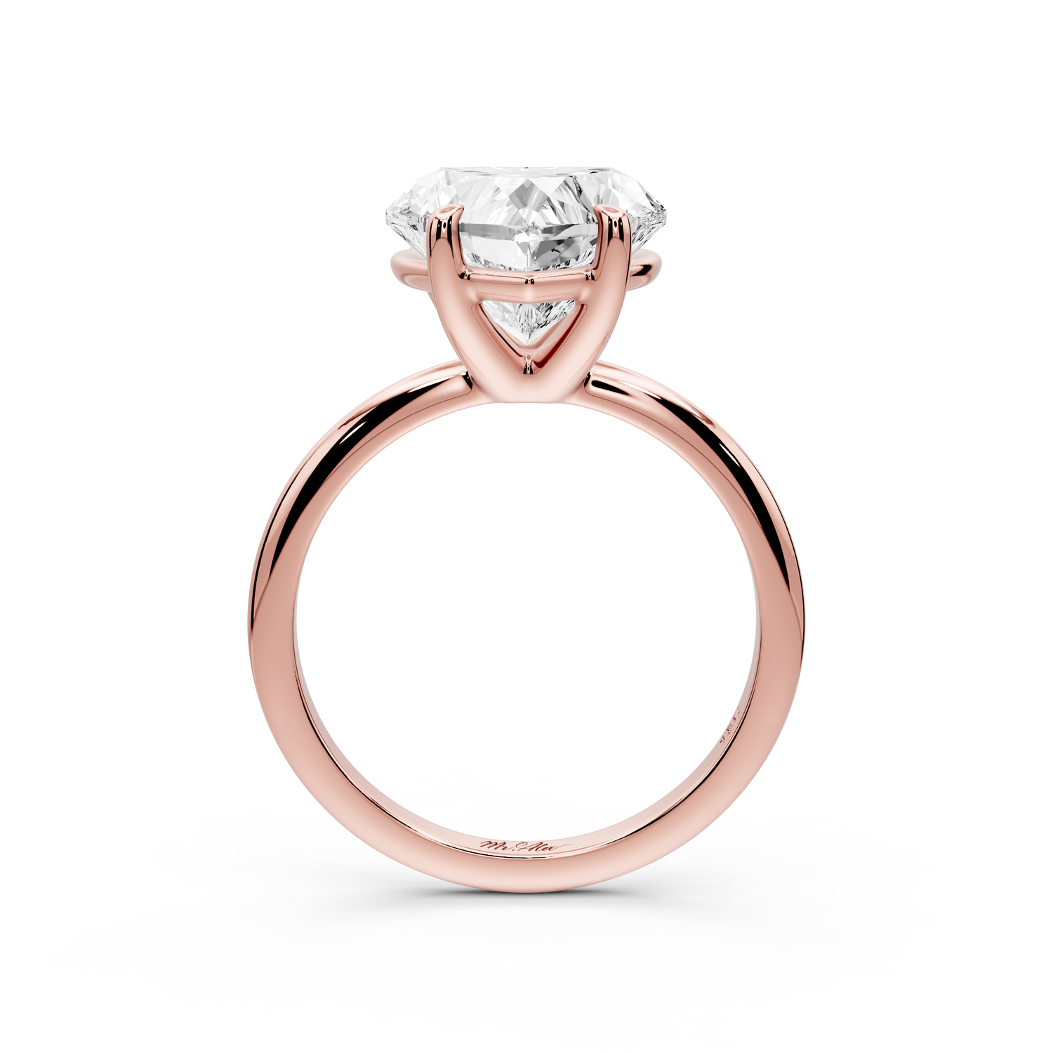 Odessa - 4ct 14k rose gold heart Knife Edge Solitaire Engagement Ring
