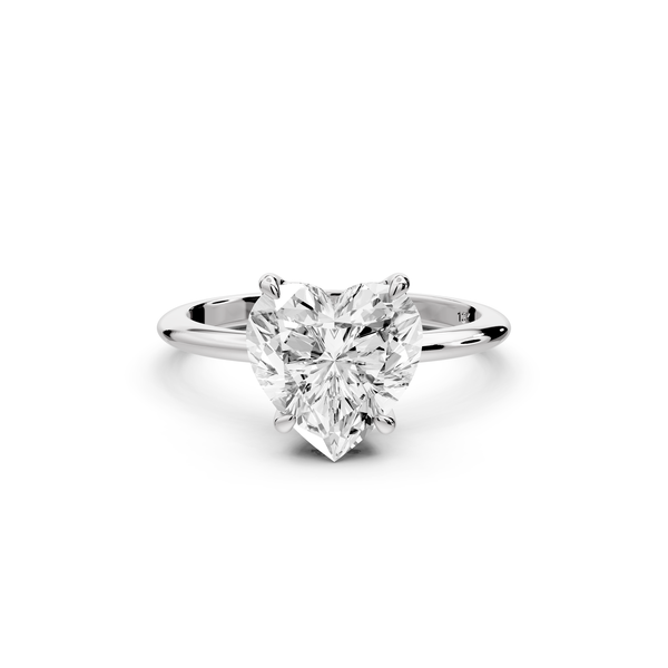 Odessa - 4ct 14k white gold heart Knife Edge Solitaire Engagement Ring