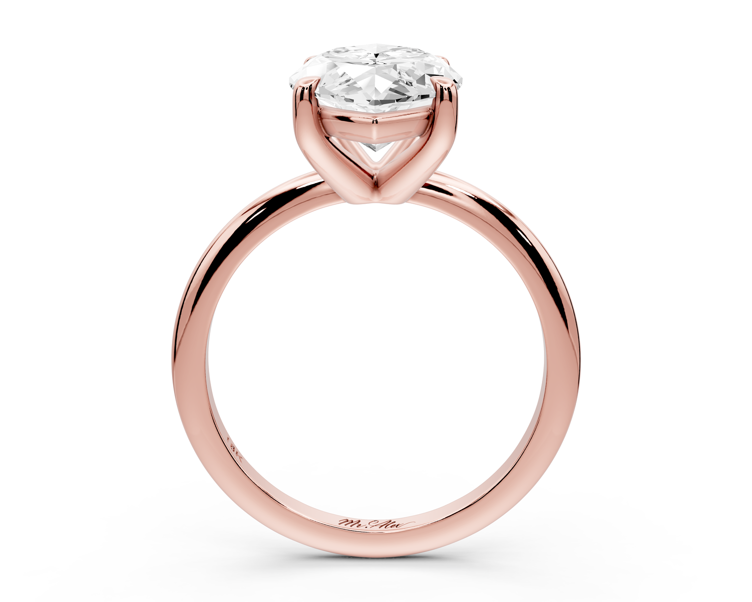 Odessa - 4ct 14k rose gold marquise Knife Edge Solitaire Engagement Ring