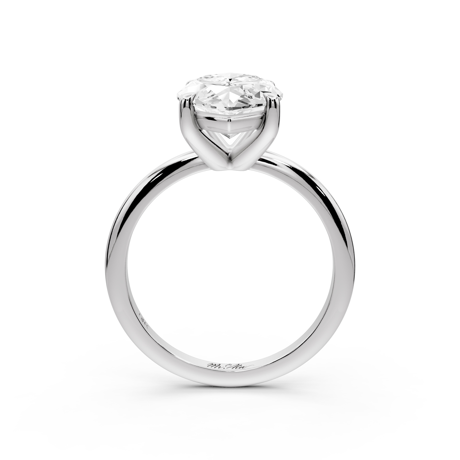 Odessa - 4ct 14k white gold marquise Knife Edge Solitaire Engagement Ring