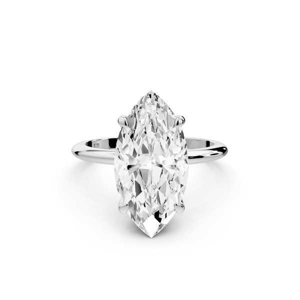 Odessa - 4ct 14k white gold marquise Knife Edge Solitaire Engagement Ring