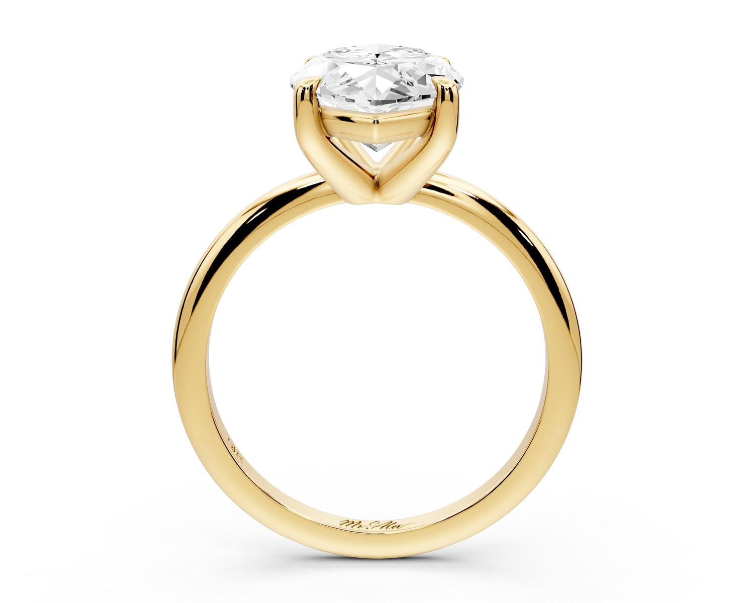 Odessa - 4ct 14k yellow gold marquise Knife Edge Solitaire Engagement Ring