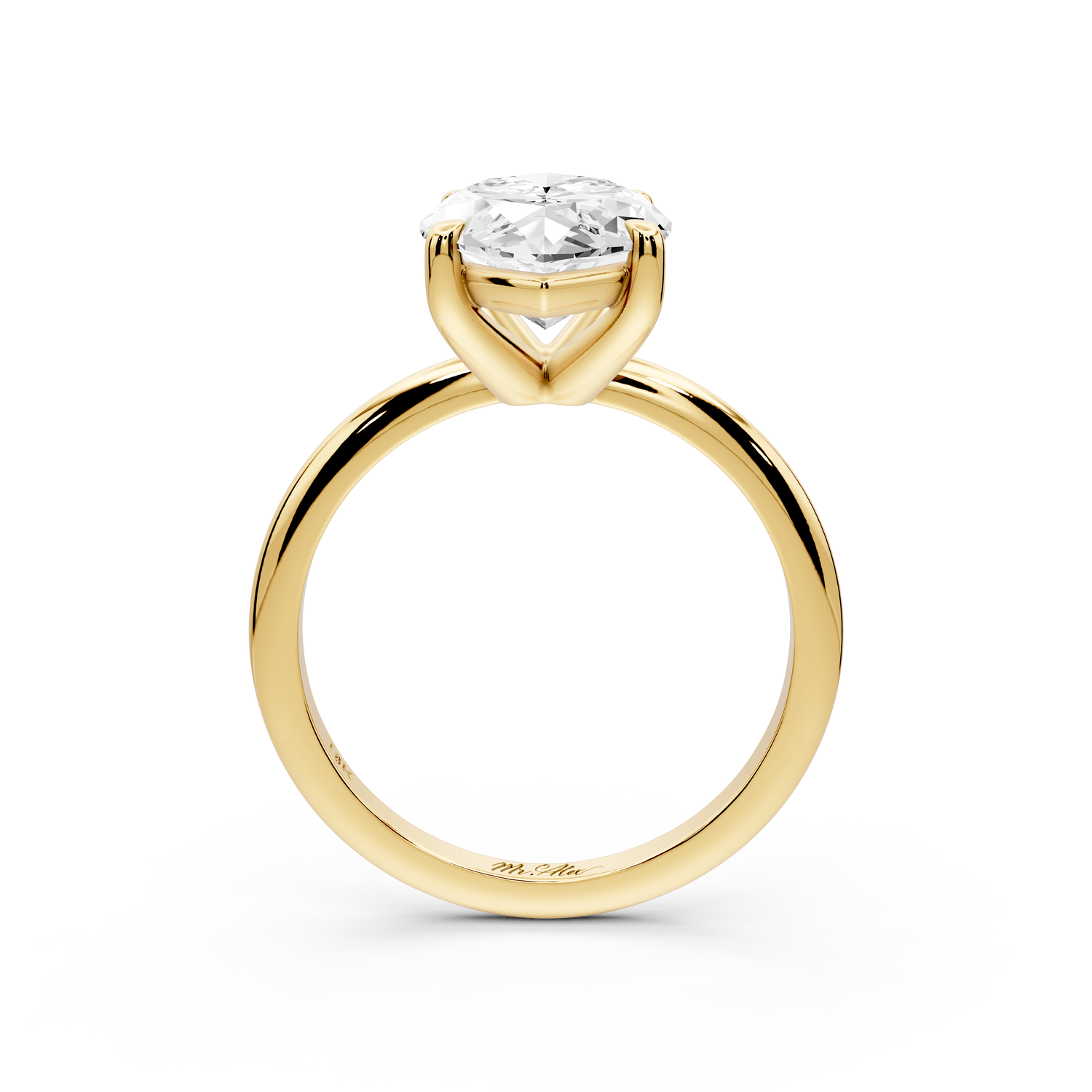 Odessa - 4ct 14k yellow gold marquise Knife Edge Solitaire Engagement Ring