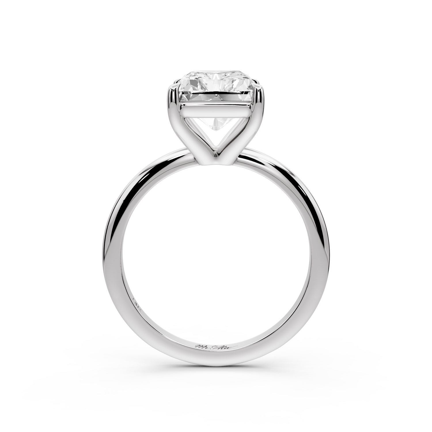 Odessa - 4ct 14k white gold radiant Knife Edge Solitaire Engagement Ring