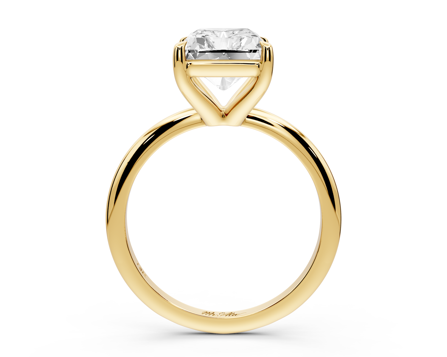 Odessa - 4ct 14k yellow gold radiant Knife Edge Solitaire Engagement Ring