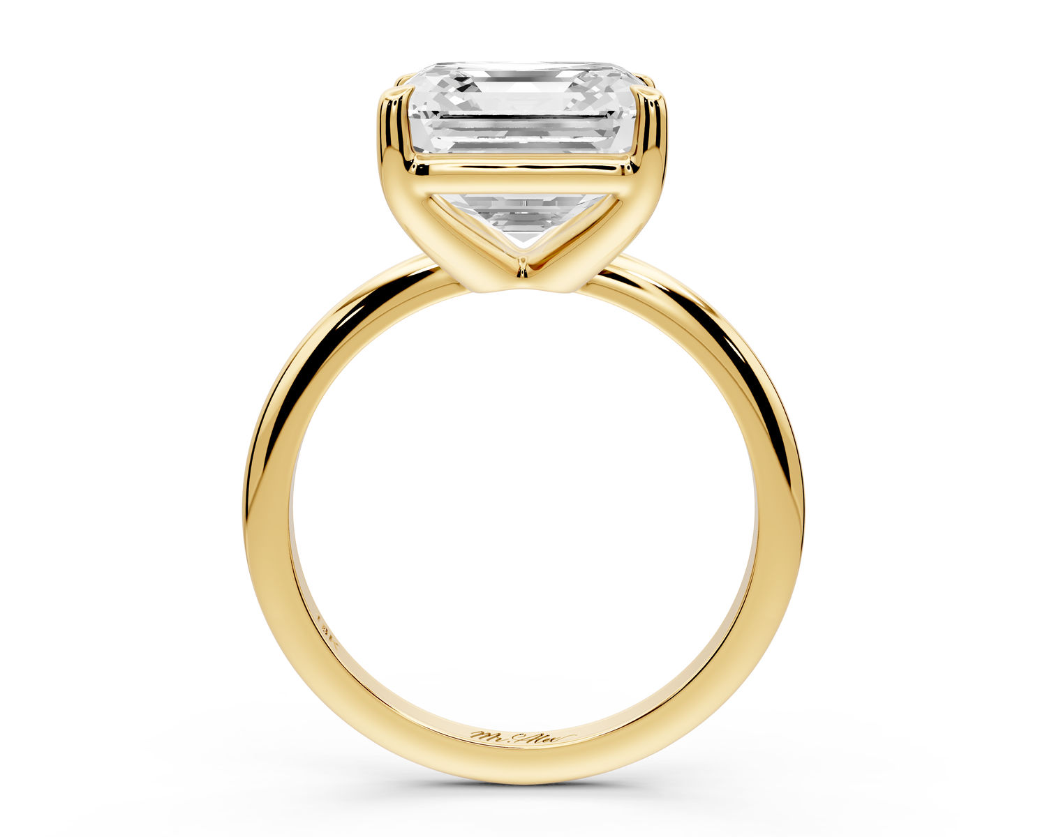 Odessa - 5ct 14k yellow gold asscher Knife Edge Solitaire Engagement Ring
