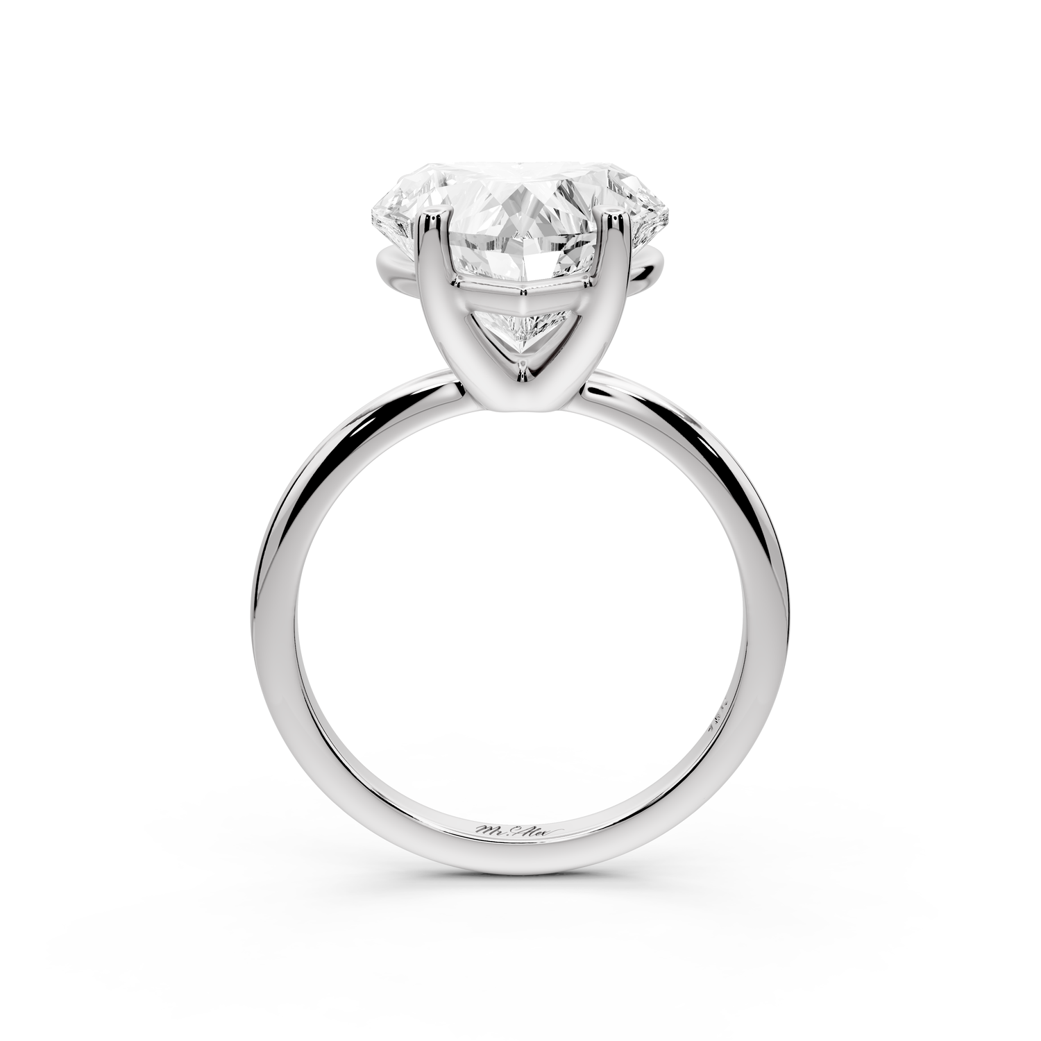 Odessa - 5ct 14k white gold heart Knife Edge Solitaire Engagement Ring