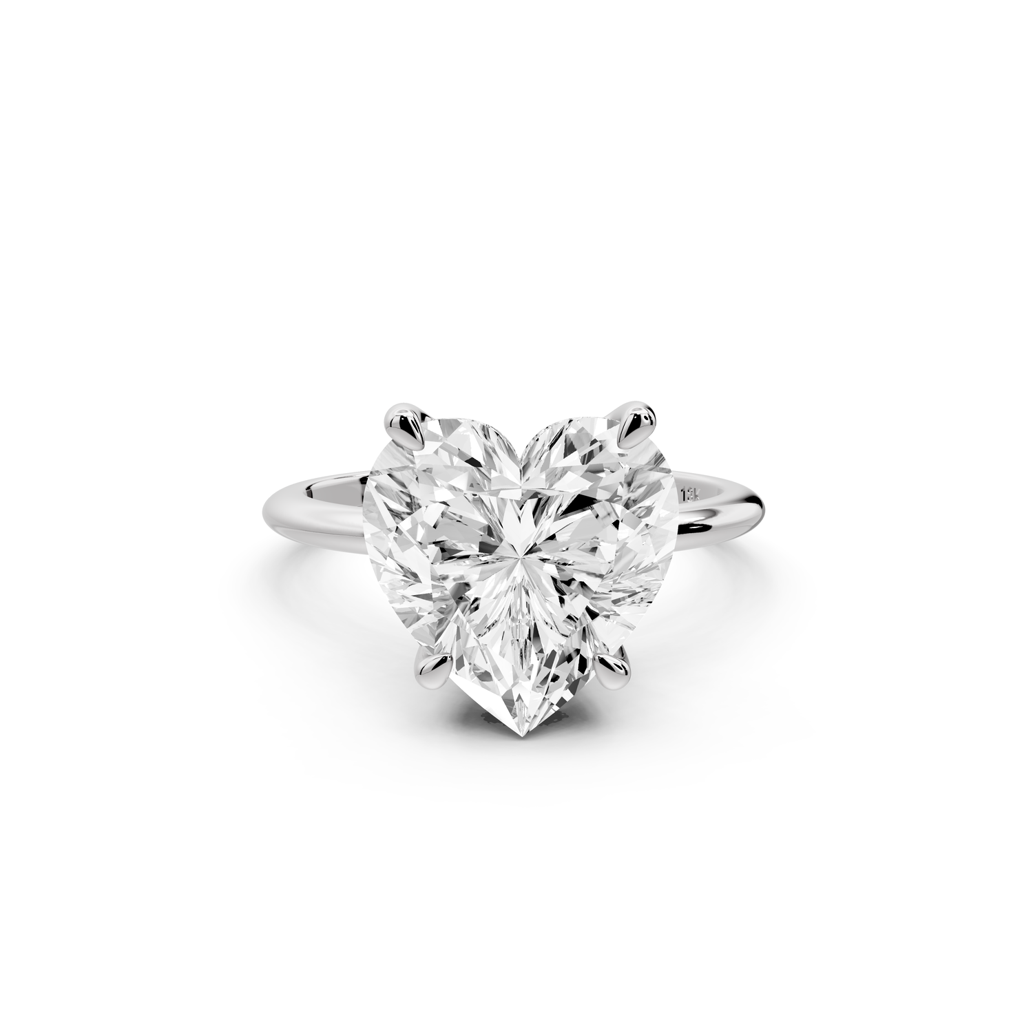 Odessa - 5ct 14k white gold heart Knife Edge Solitaire Engagement Ring