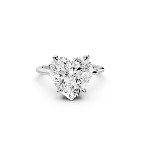 Odessa - 5ct 14k white gold heart Knife Edge Solitaire Engagement Ring