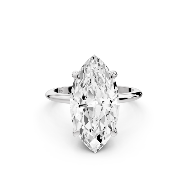 Odessa - 5ct 14k white gold marquise Knife Edge Solitaire Engagement Ring