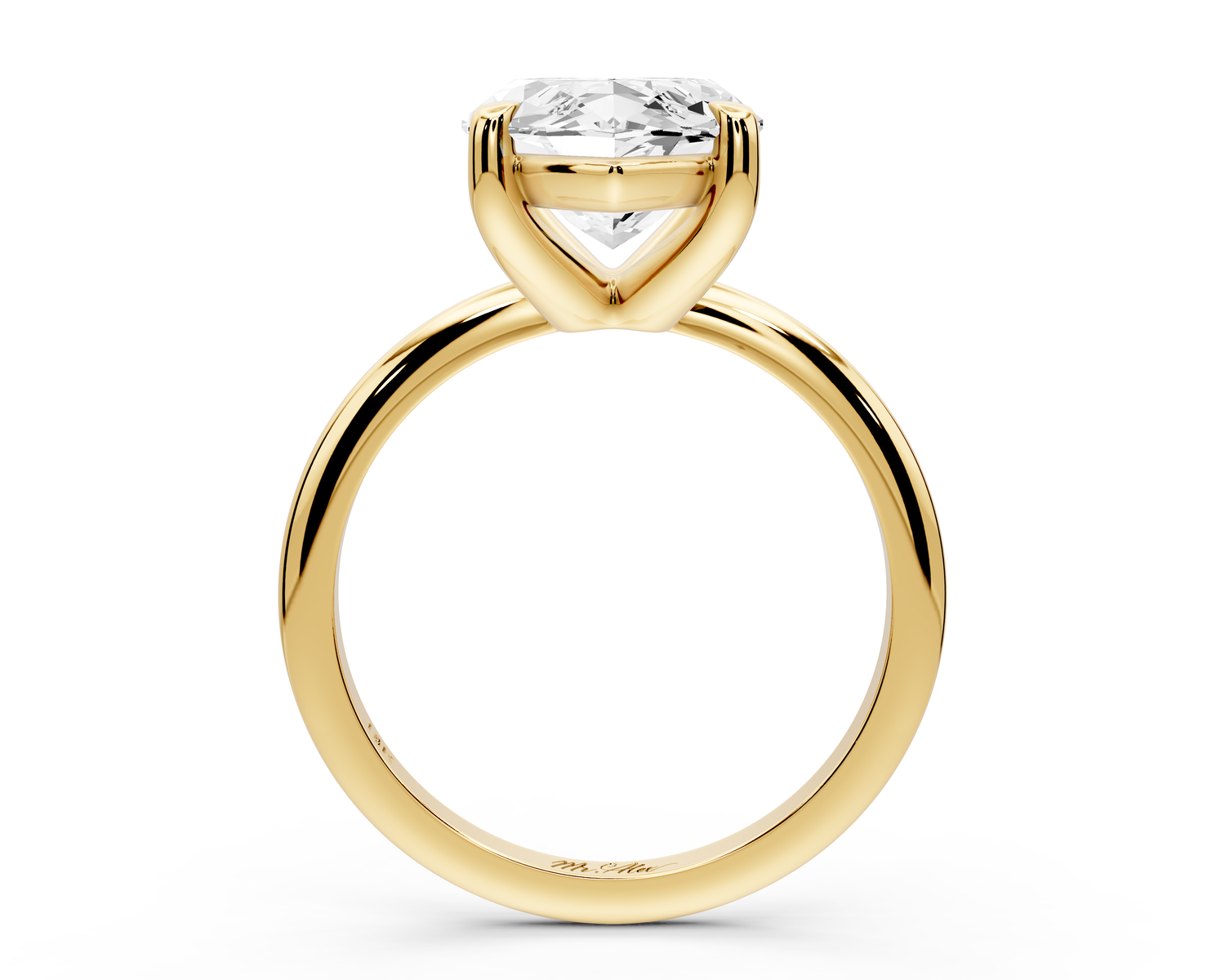 Odessa - 5ct 14k yellow gold marquise Knife Edge Solitaire Engagement Ring