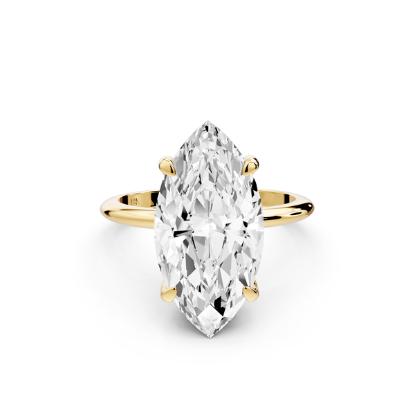 Odessa - 5ct 14k yellow gold marquise Knife Edge Solitaire Engagement Ring