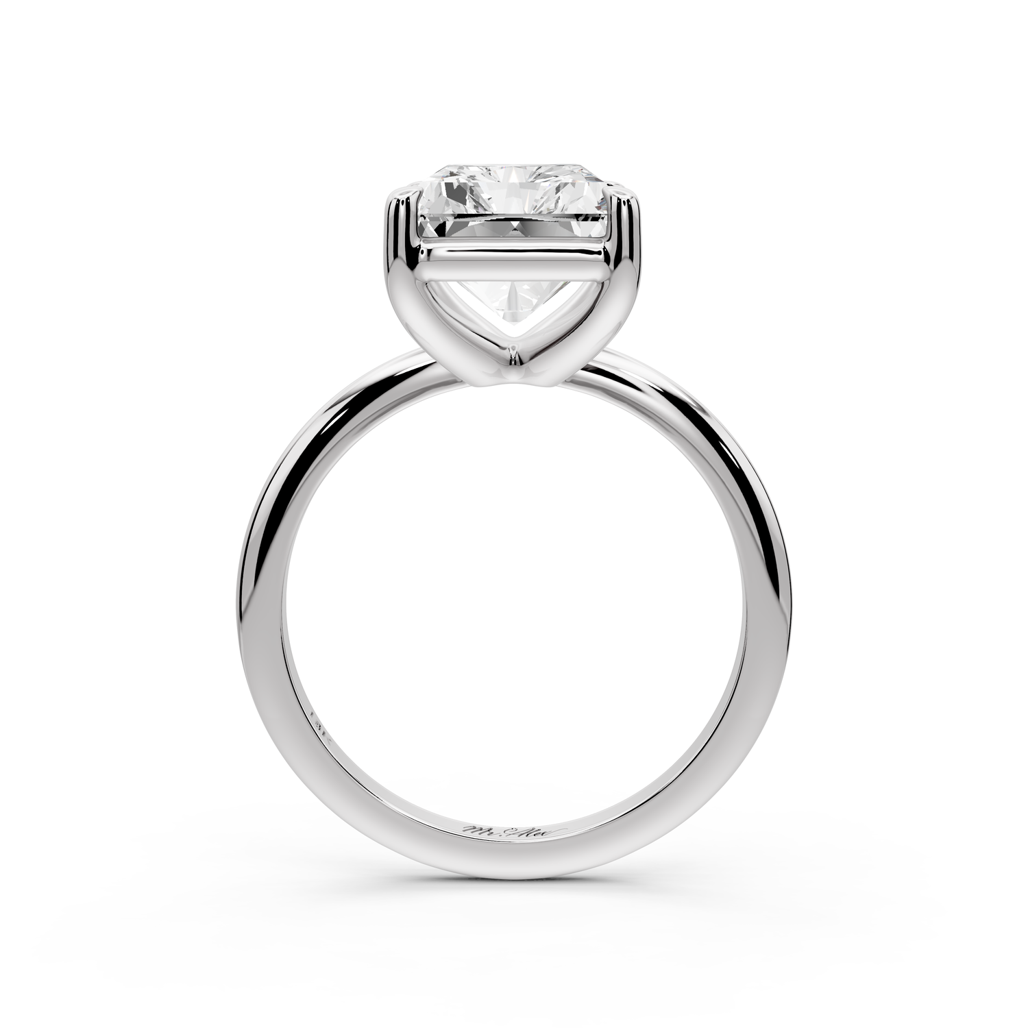 Odessa - 5ct 14k white gold radiant Knife Edge Solitaire Engagement Ring