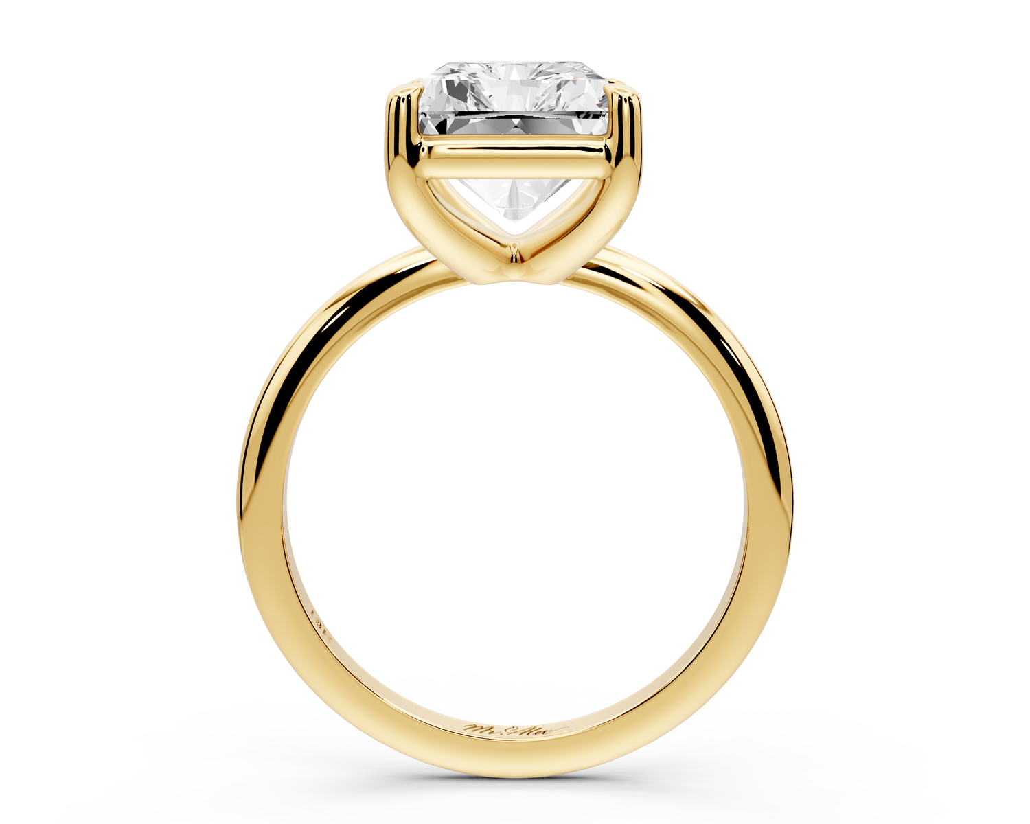 Odessa - 5ct 14k yellow gold radiant Knife Edge Solitaire Engagement Ring