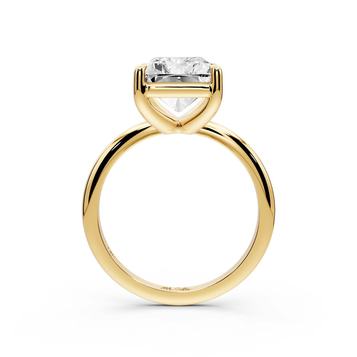 Odessa - 5ct 14k yellow gold radiant Knife Edge Solitaire Engagement Ring