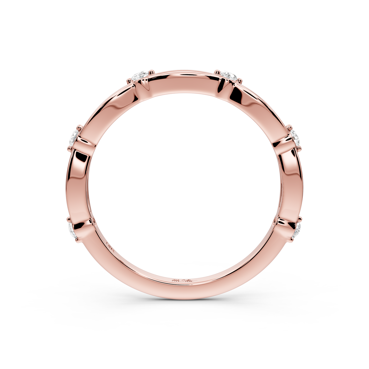 Avira - 0.09ct 14k rose gold Six-Stone Diamond Eternity Band Ring