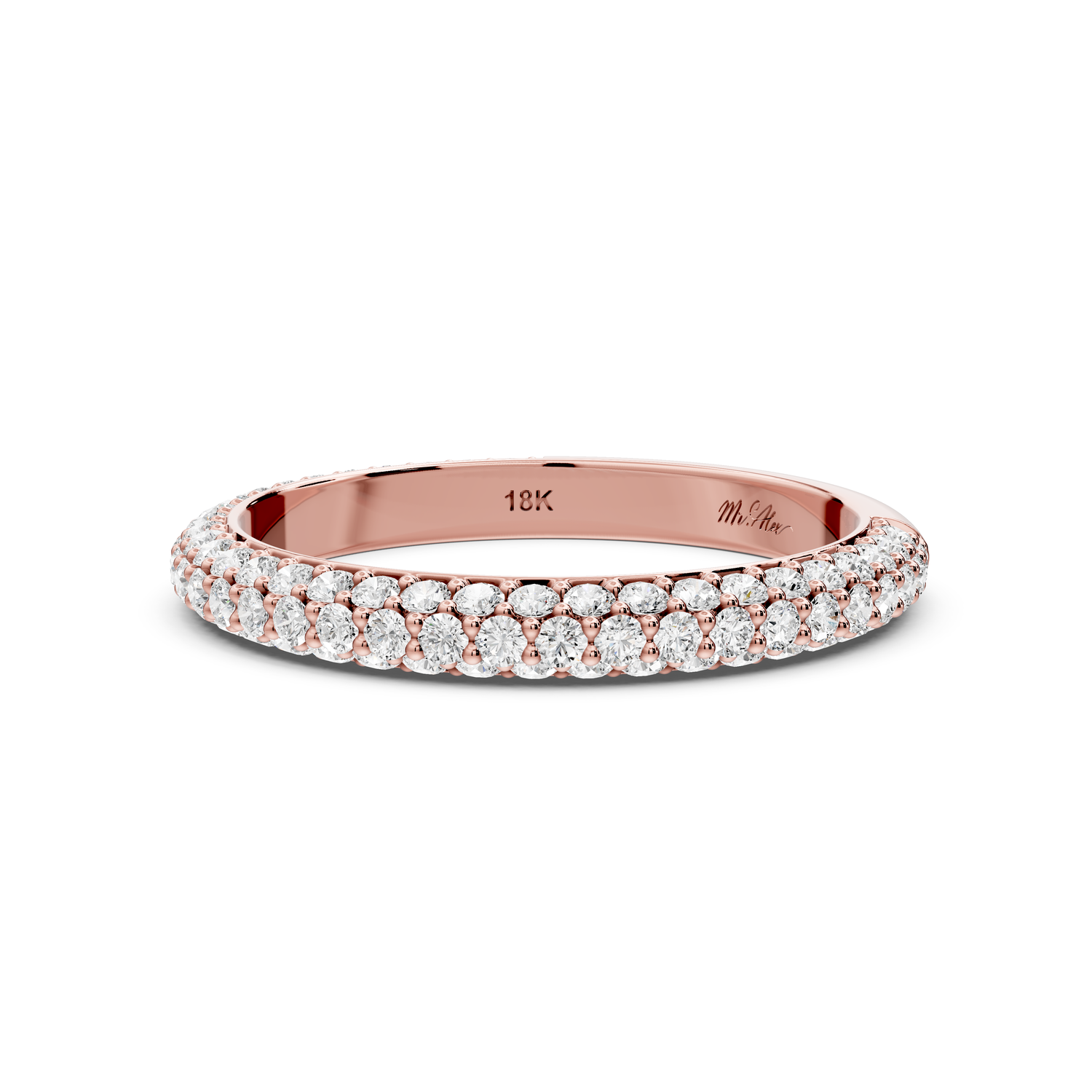 Ellora - 0.63ct 18k rose gold Diamond Pavé Eternity Band Ring
