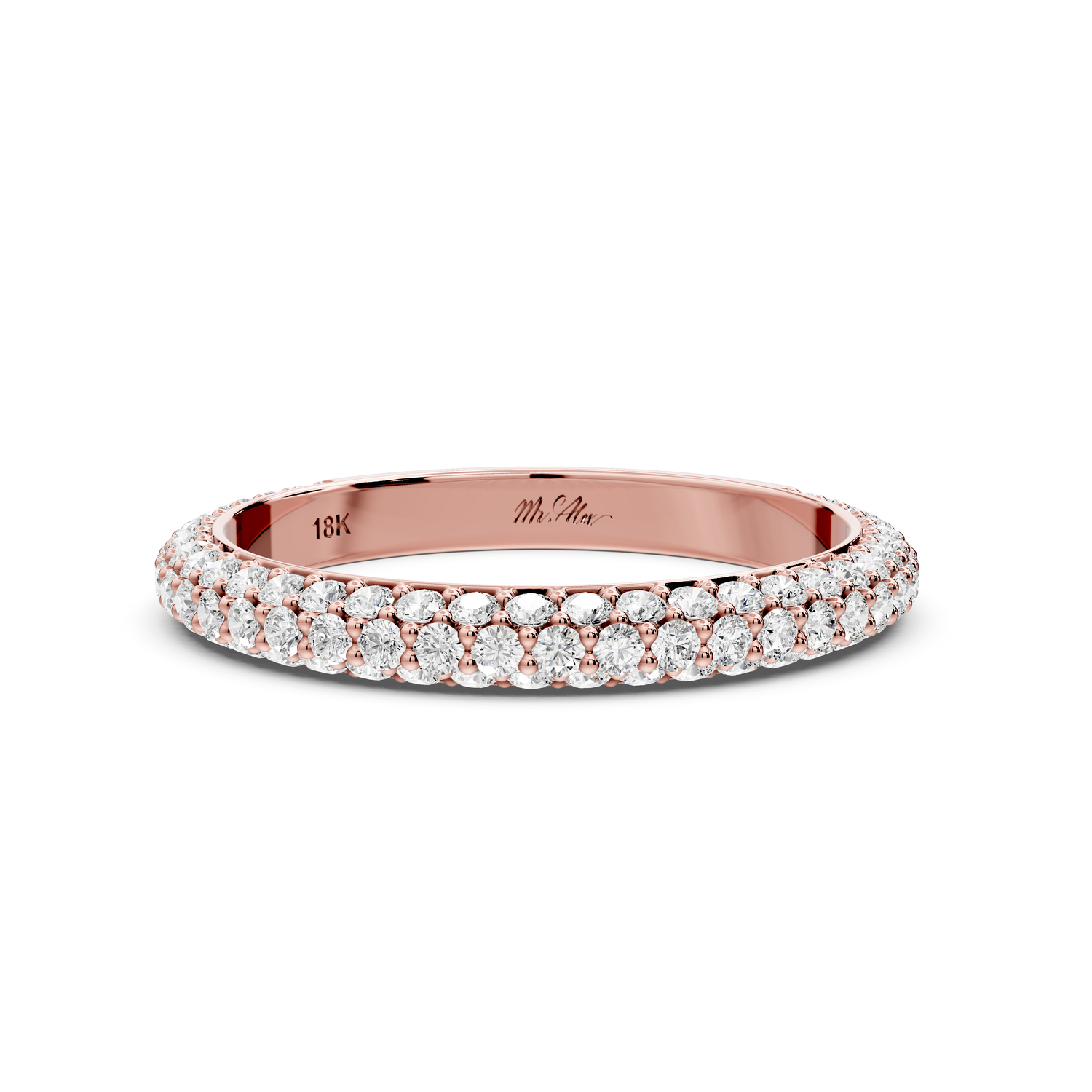 Ellora - 0.63ct 14k rose gold Diamond Pavé Eternity Band Ring