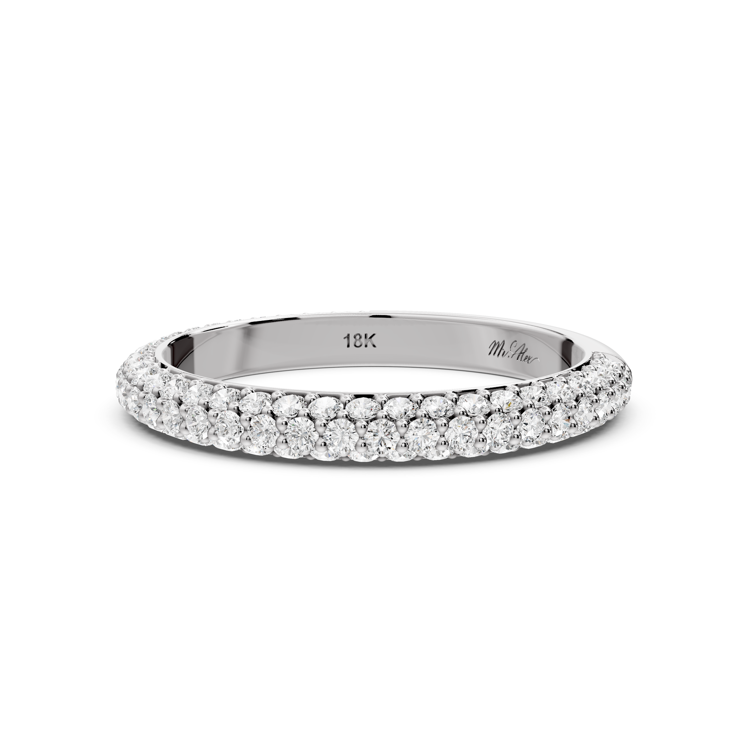 Ellora - 0.63ct 14k white gold Diamond Pavé Eternity Band Ring