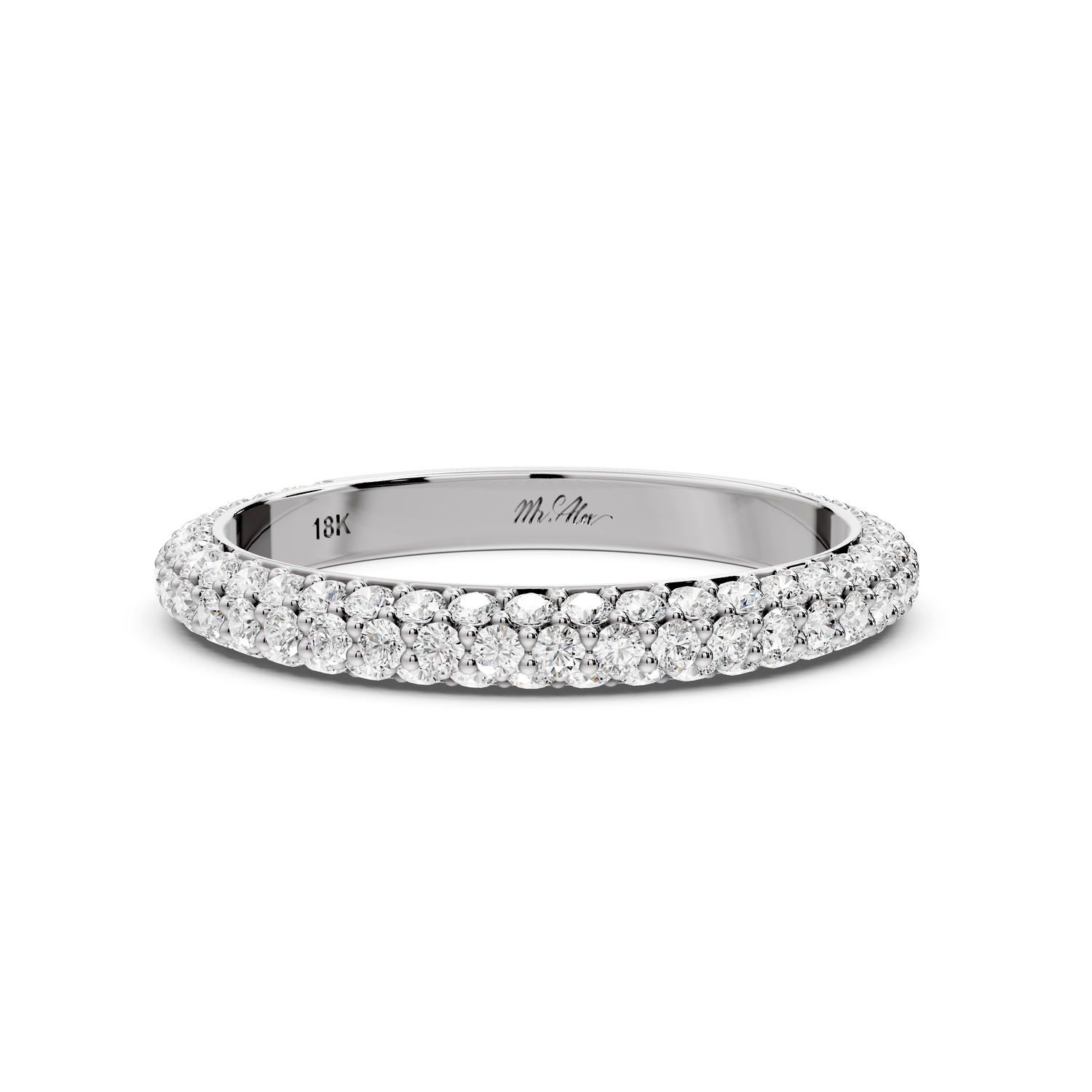 Ellora - 0.63ct 14k white gold Diamond Pavé Eternity Band Ring