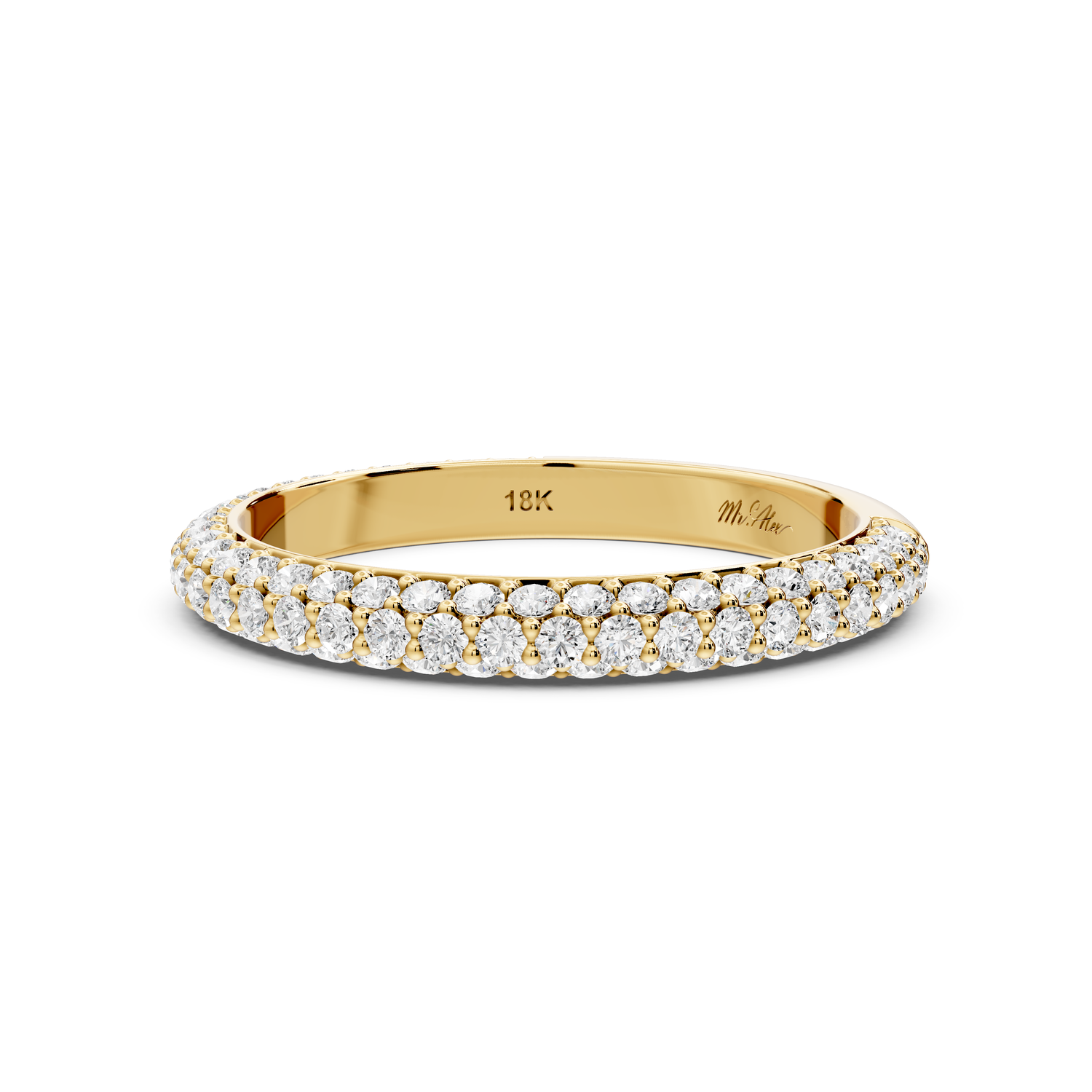 Ellora - 0.63ct 14k yellow gold Diamond Pavé Eternity Band Ring