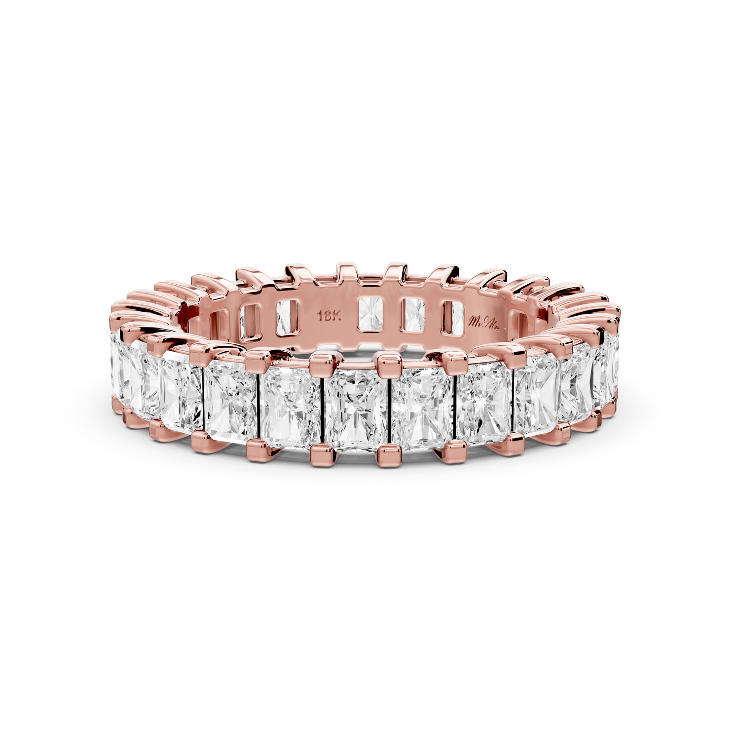 Viena - 3.04ct 14k rose gold Radiant-Cut Diamond Eternity Band Ring